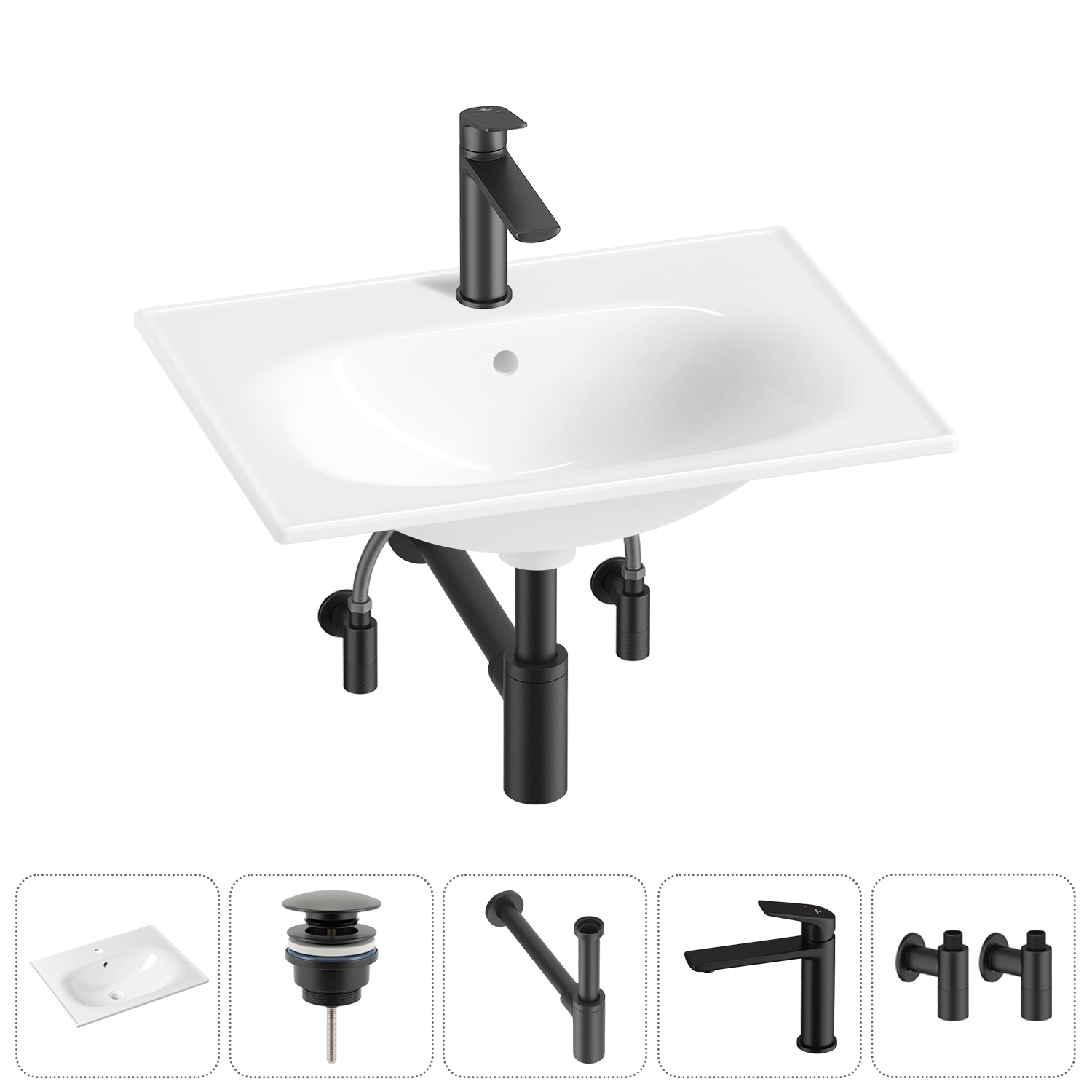 Изображение товара Раковина Lavinia boho bathroom sink 60см 5 в 1 глянцевая белая Германия