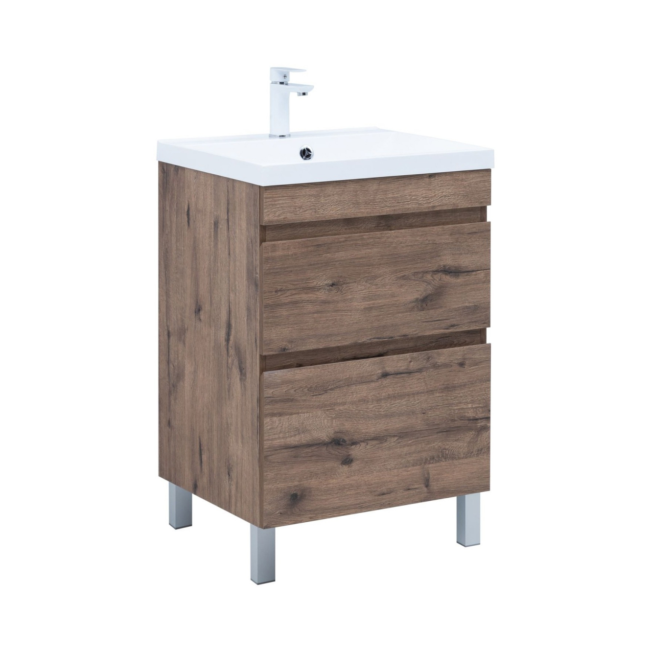 Изображение товара Тумба под раковину напольная Aquanet 00344139 57см цвет дуб веллингтон табак