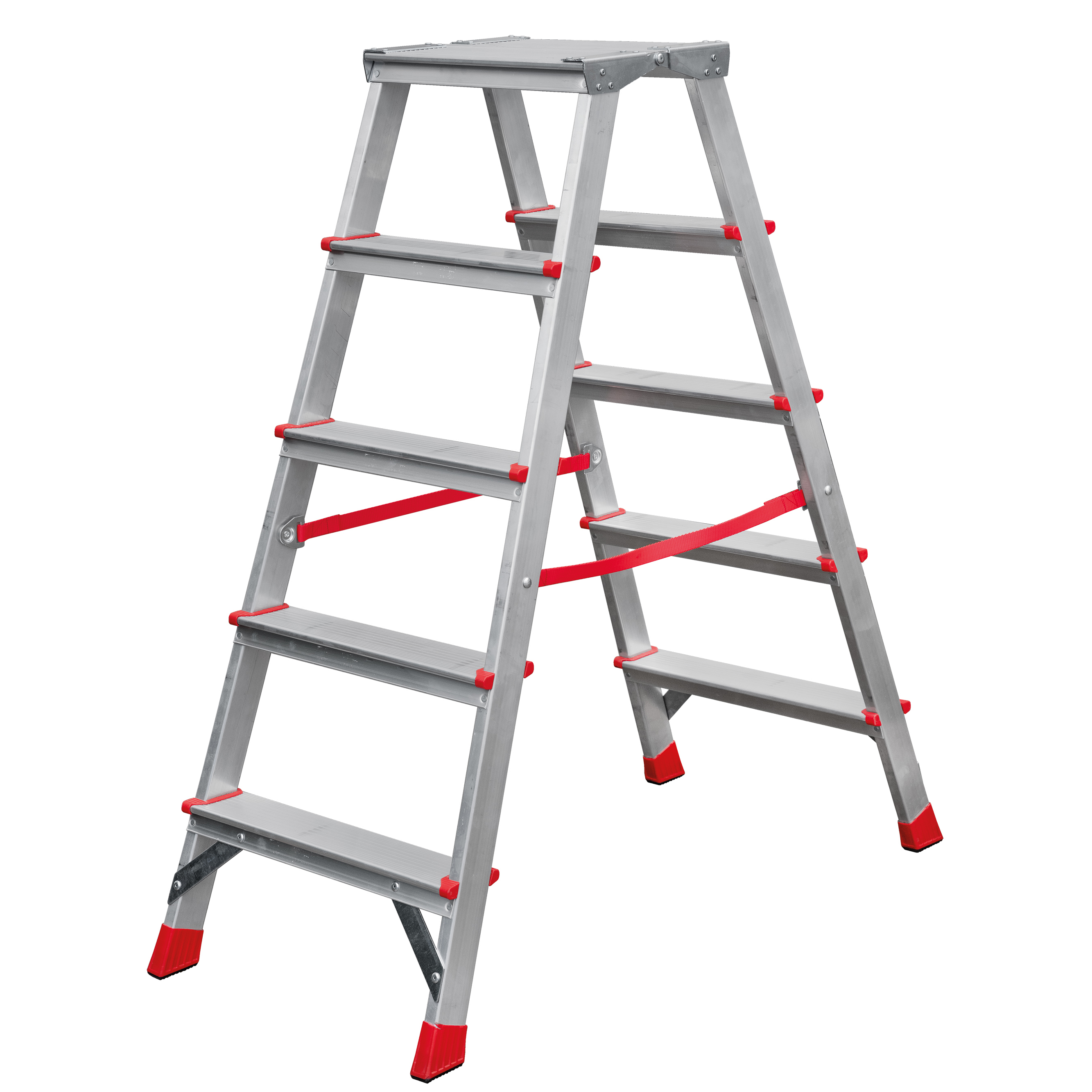 Изображение товара Алюминиевая профессиональная стремянка НОВАЯ ВЫСОТА NV 3121 2x5 ступеней