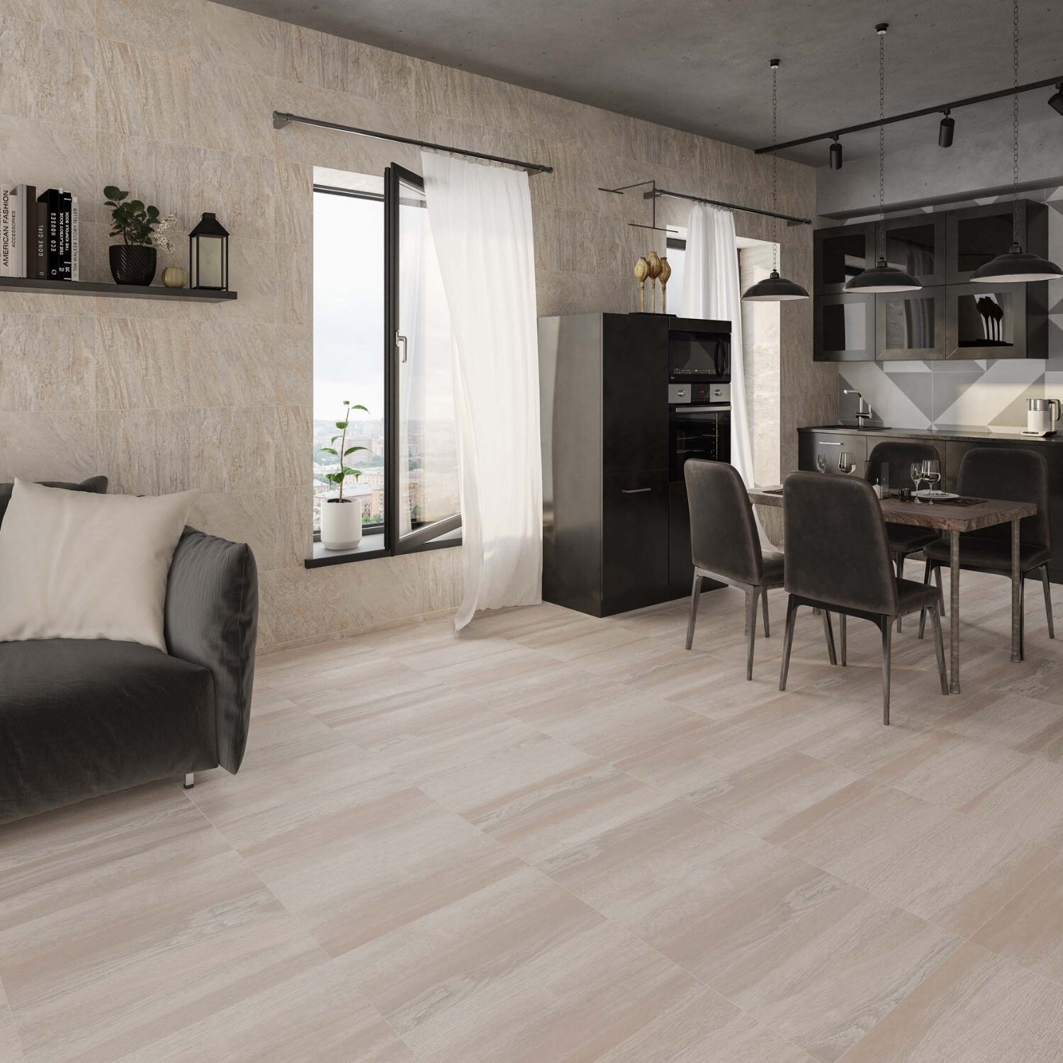 Изображение товара Керамогранит Estima Modern wood 36909 МСК 30.6x60.9см цвет серый/серебристый