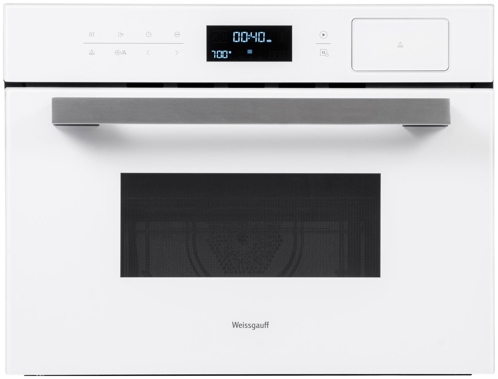 Изображение товара Встраиваемый духовой шкаф Weissgauff OEMS 459 PDW 34 л белый с паром и грилем