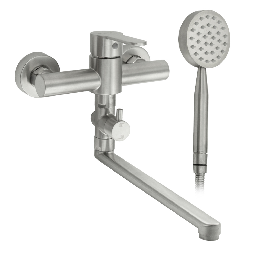 Изображение товара Смеситель для ванны Magnus 9228 однорычажный с душевой лейкой цвет сатин