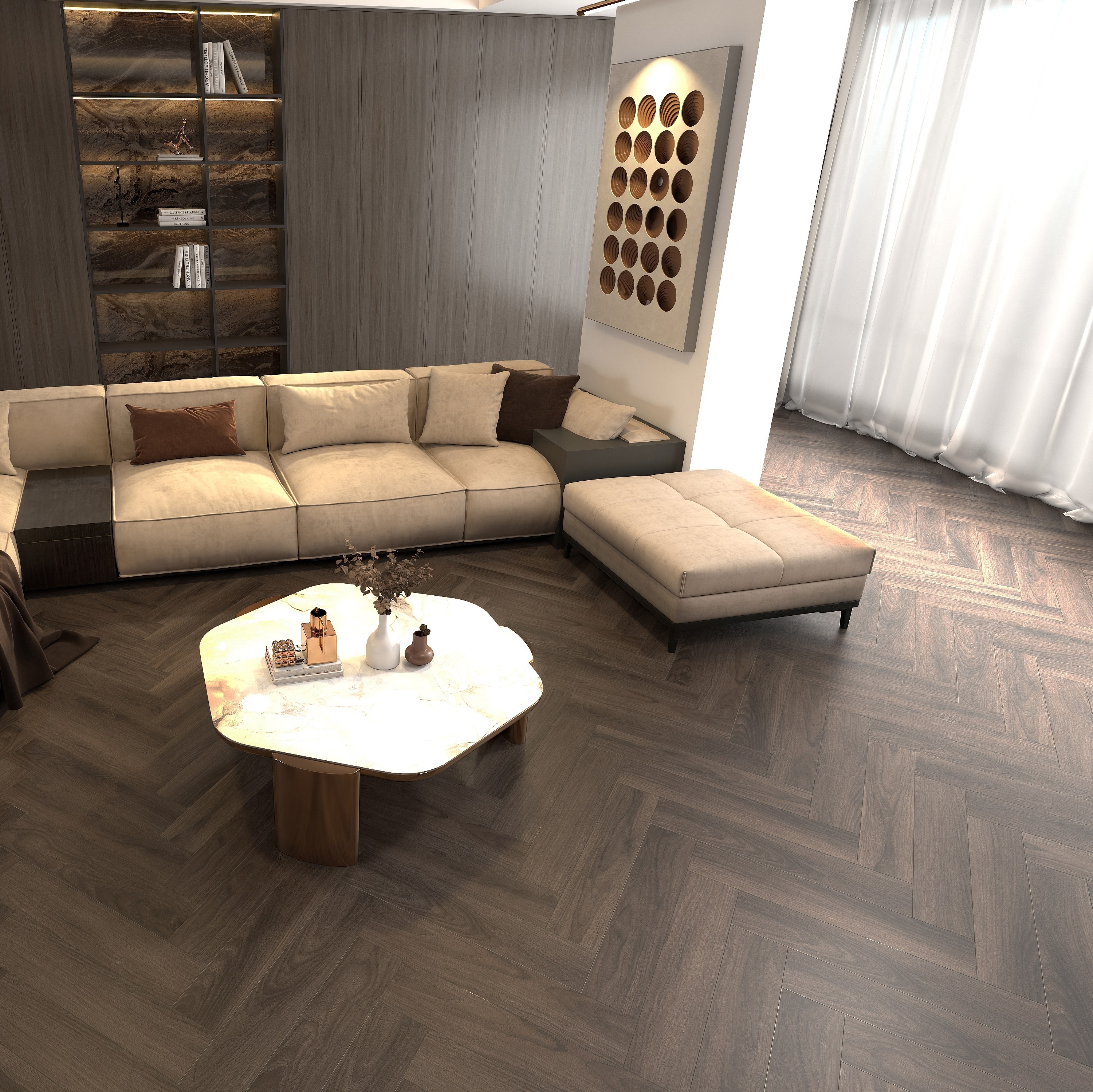 Изображение товара SPC плитка Icon Walnut Gaudi 43 класс толщина 4 мм 1.31 м², цена за упаковку