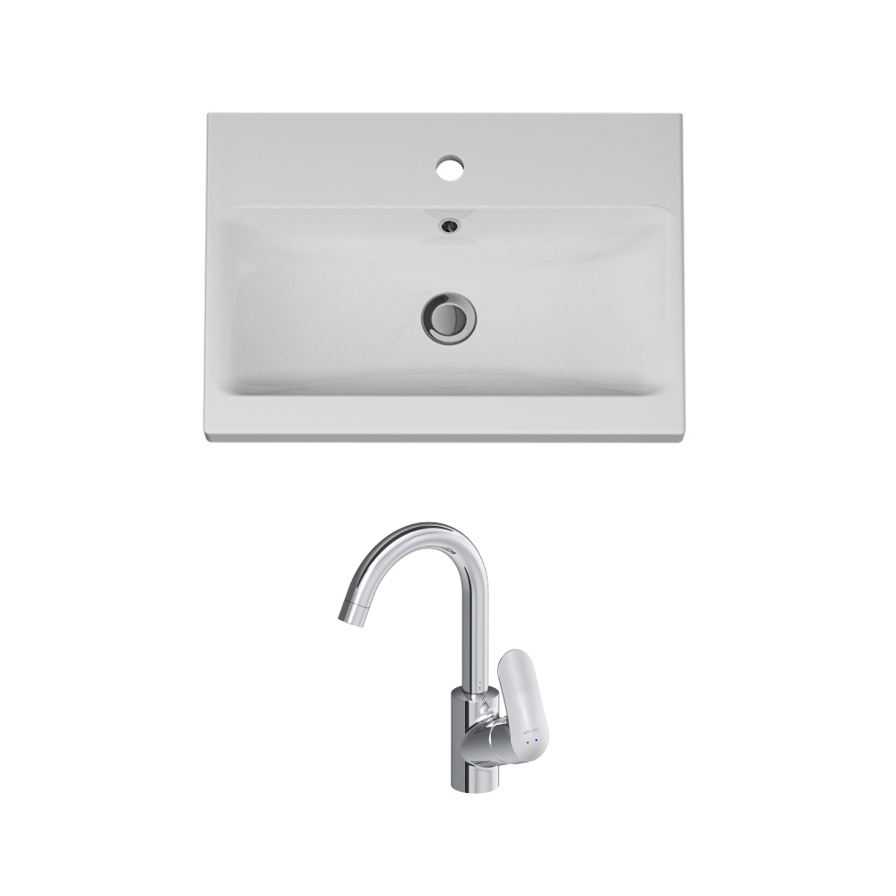 Изображение товара Раковина AM.PM GEM M90WCC0602WG-F8002700 60 см с хром/белым глянцем Изображение товара Раковина AM.PM GEM M90WCC0602WG-F8002700 60 см с хром/белым глянцем