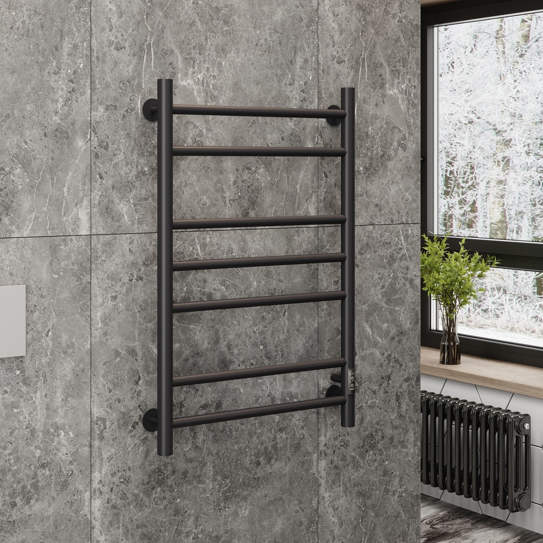 Изображение товара Электрический полотенцесушитель Маргроид Лина Straight 80х50 100 Вт черный матовый