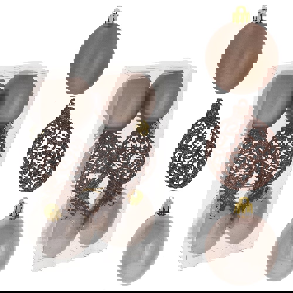 Изображение товара Набор елочных шаров No name 722896 коричневый 6 см - 6 шт