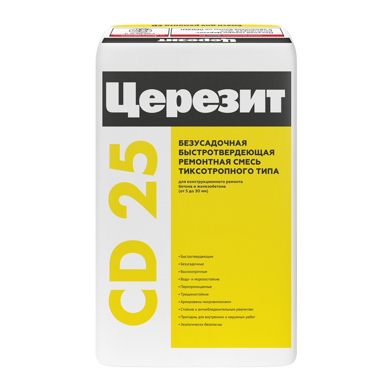 Изображение товара Ремонтная смесь Церезит CD 25 кг для конструкционного ремонта бетона