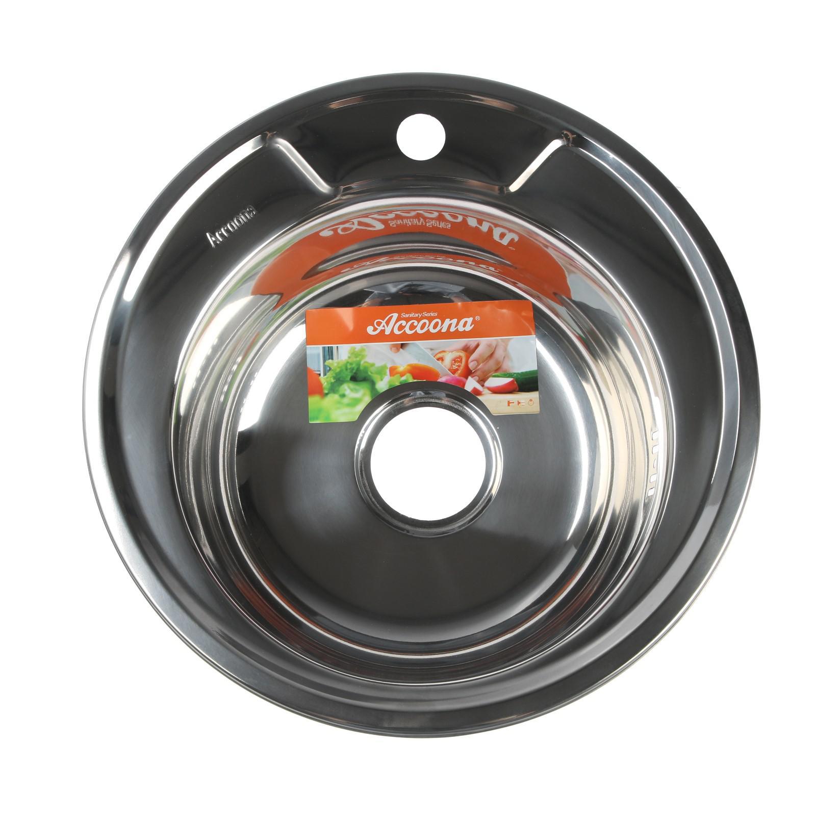 Изображение товара Врезная мойка Accoona 3303712 45x45x16.50 см нержавеющая сталь цвет металлик