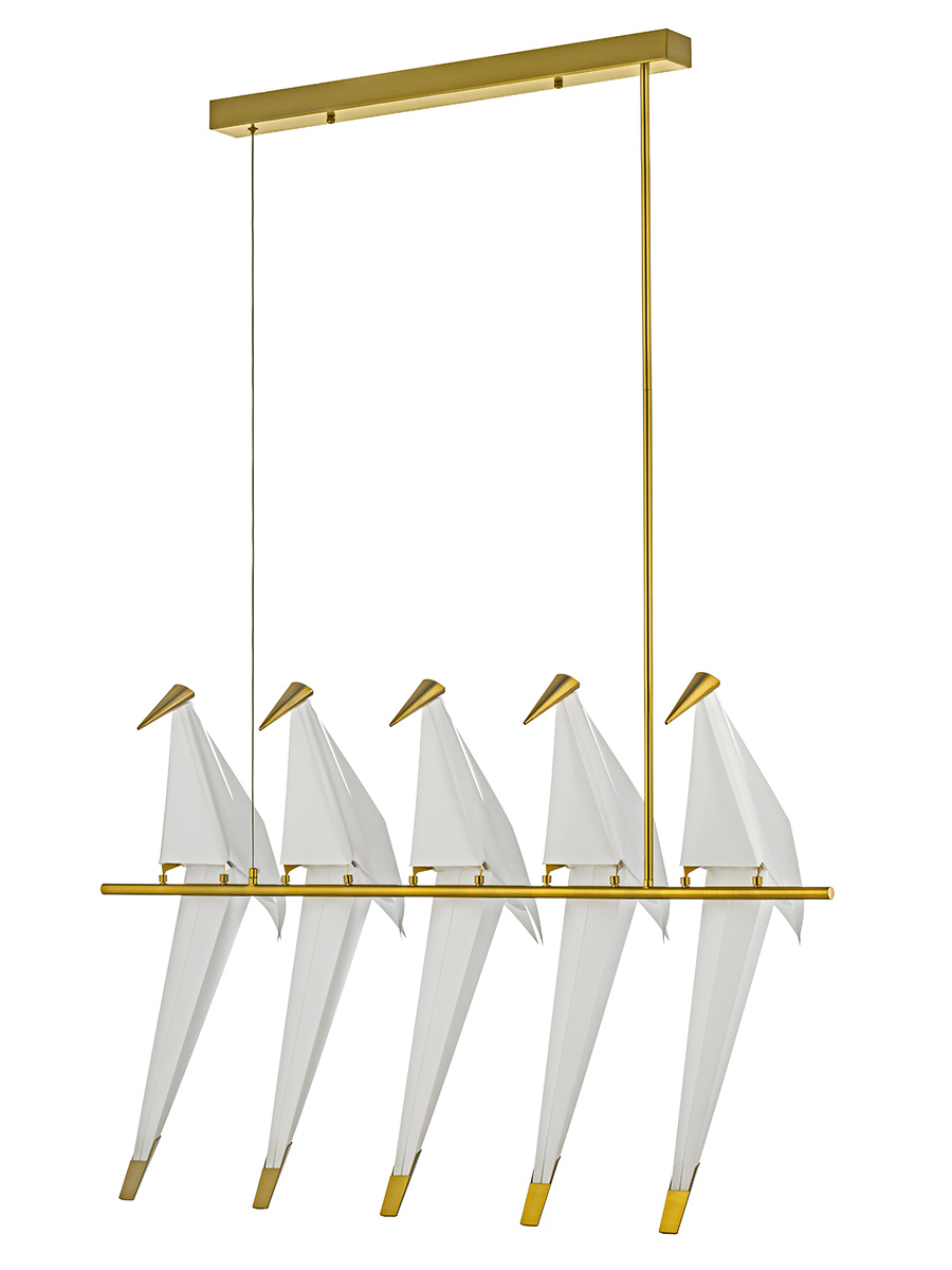 Изображение товара Люстра подвесная светодиодная Lightona Mo 1139 5 50 м² нейтральный белый свет латунь
