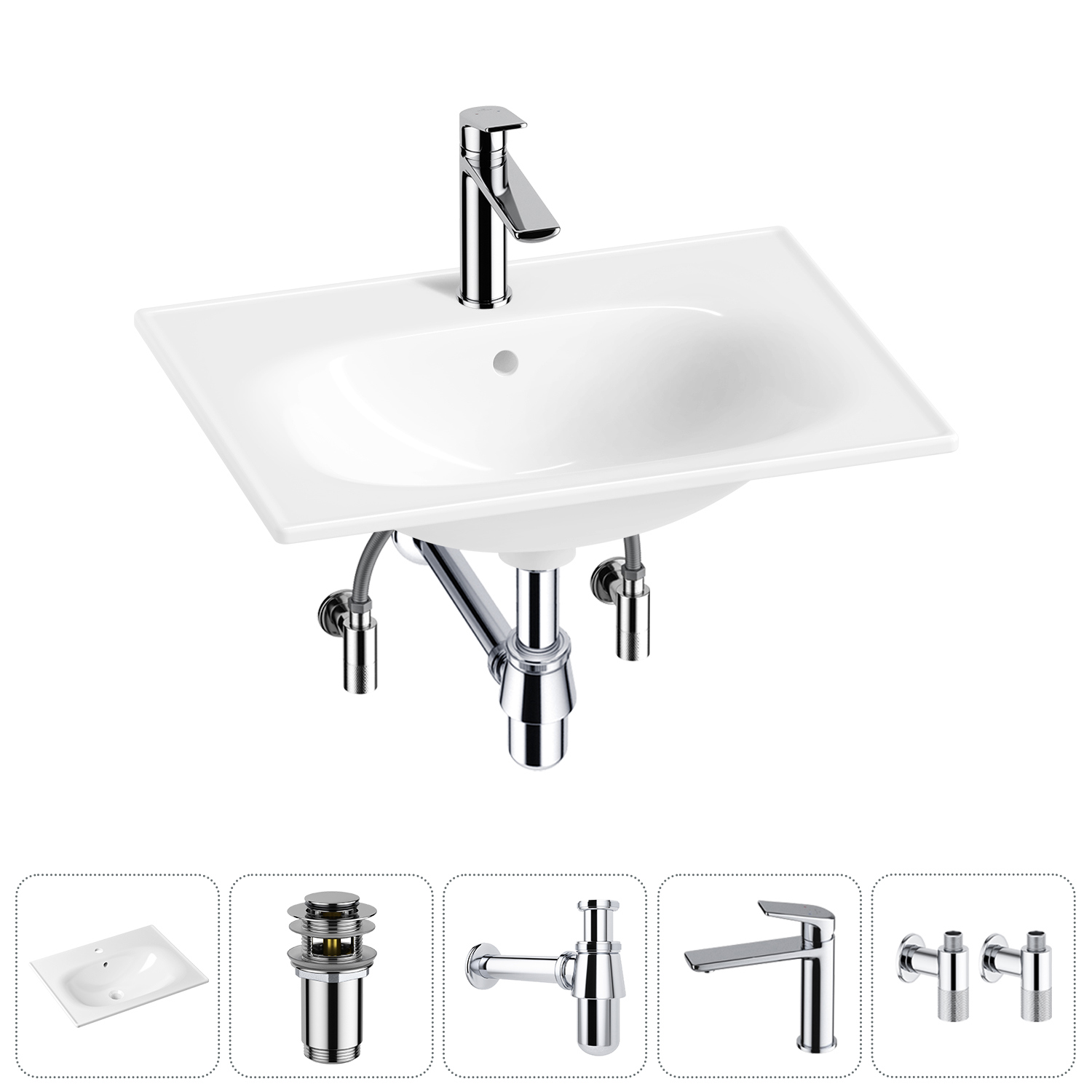 Изображение товара Раковина Lavinia boho bathroom sink 60 см керамическая с комплектом