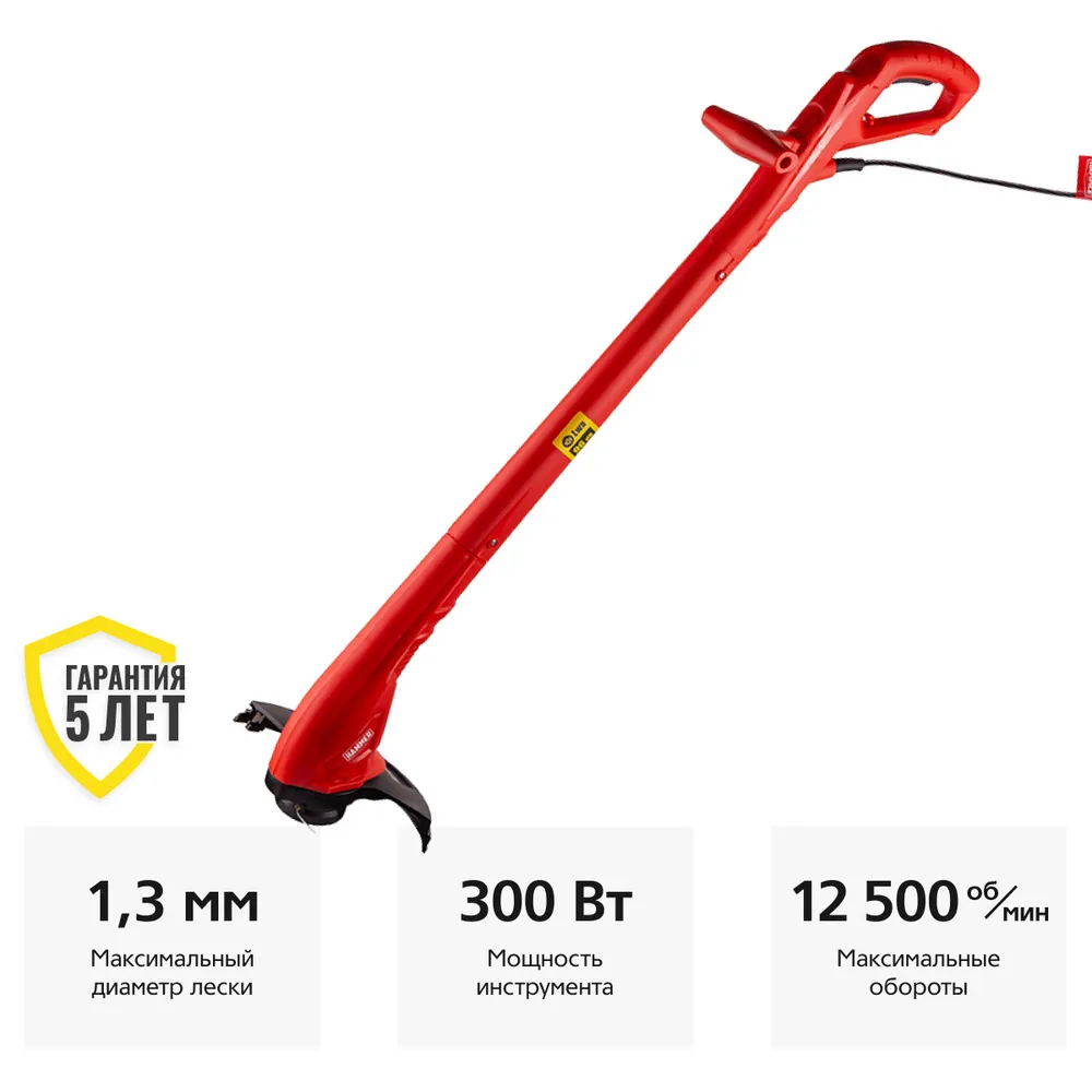 Изображение товара Электрический триммер Hammer ETR 300 B для ухода за участками 22 см 300Вт