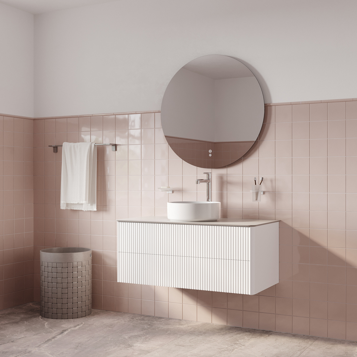 Изображение товара Тумба под раковину Iddis Aiger 100 см подвесная с ящиками белая