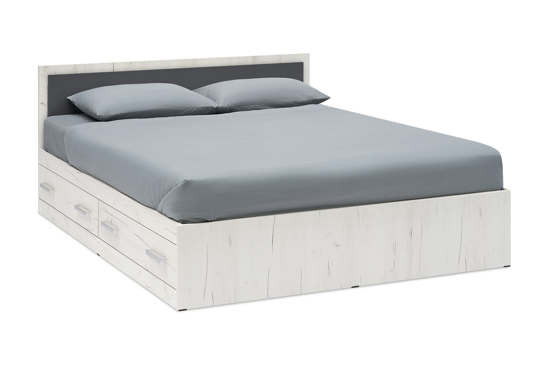 Изображение товара Кровать Миф Нонтон 08-170614 фиеста new 163.5 x 80 x 203.7 см ЛДСП цвет дуб крафт белый/графит