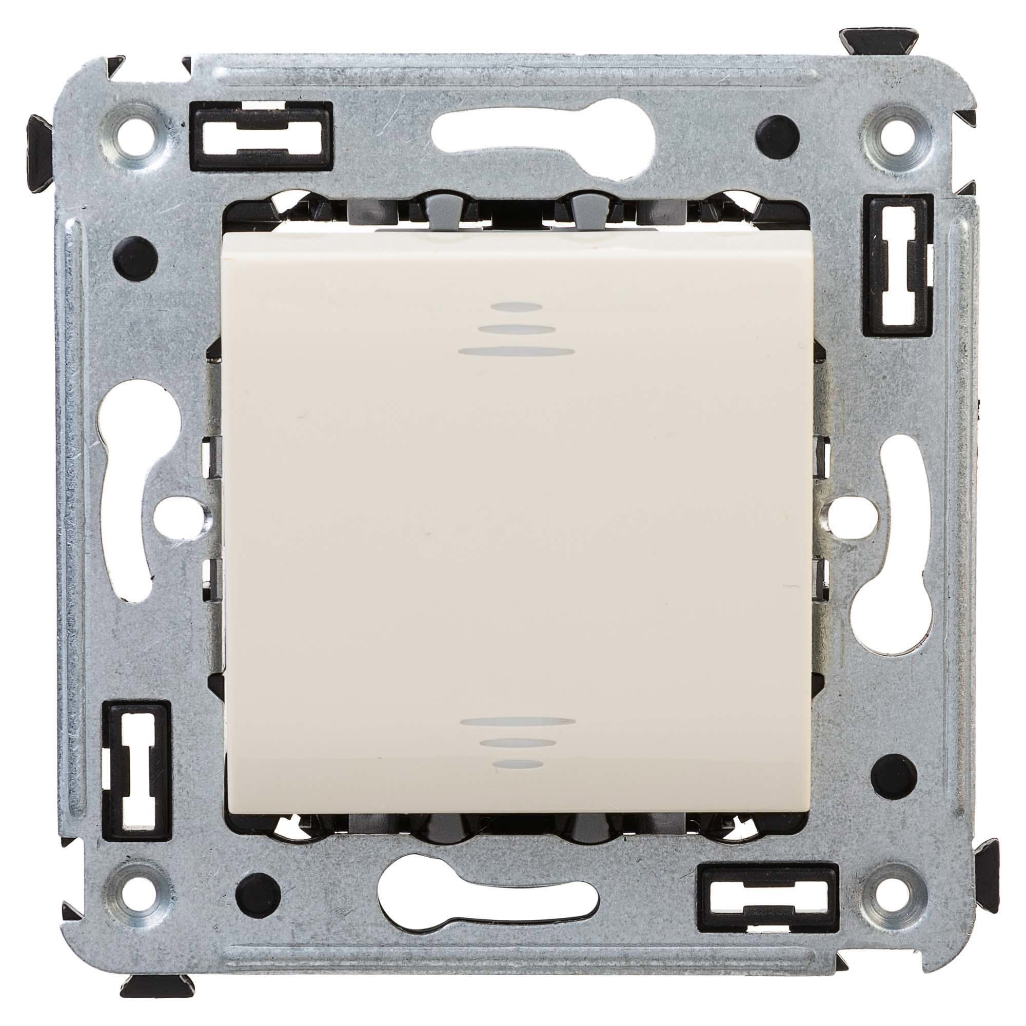 Изображение товара Проходной выключатель встраиваемый Dkc Avanti 4405113 1 клавиша цвет ванильная дымка