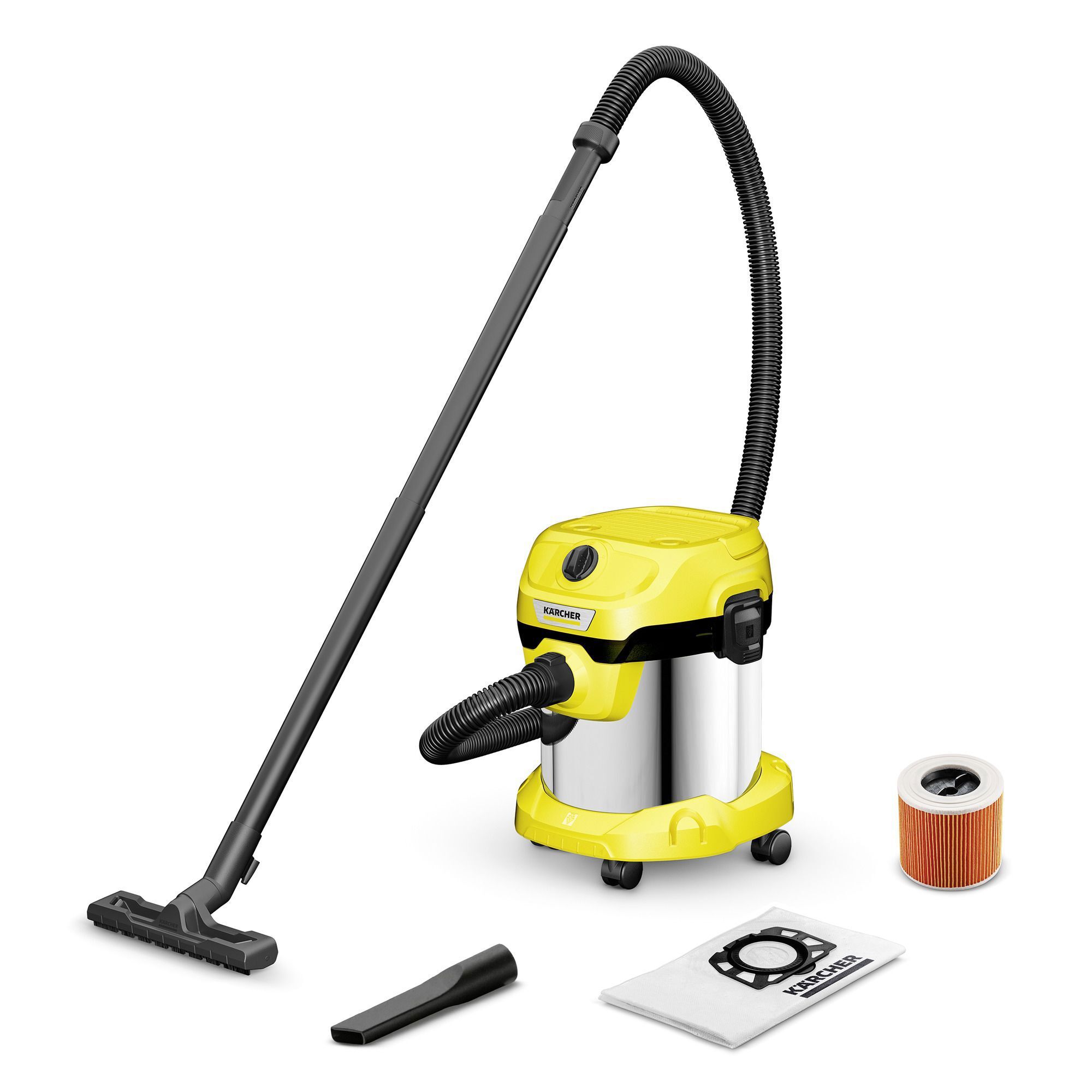 Изображение товара Пылесос строительный Karcher WD 2 Plus S V15/4/18C, 1000 Вт, 15 л