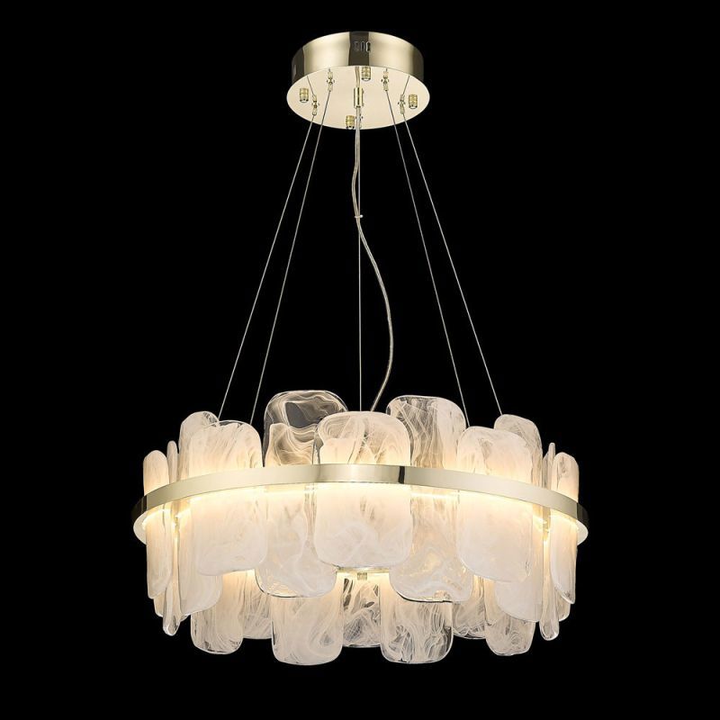 Изображение товара Люстра подвесная светодиодная Wertmark Nelly we158.20.303 39 м² теплый белый (желтый) свет цвет жёлтый/золотой