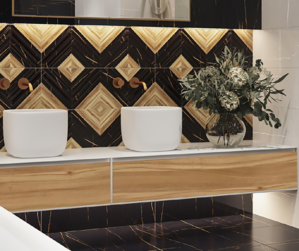 Изображение товара Плитка керамическая Eletto Basalt 24.2x70 см для стен коричневая
