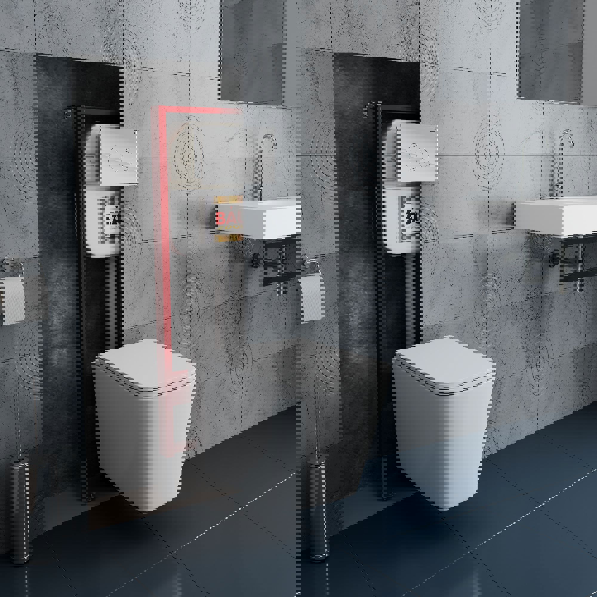 Изображение товара Комплект BAUEDGE NEO45700-BS0001-HQ-Q00010 6 в 1 для ванной цвет белый