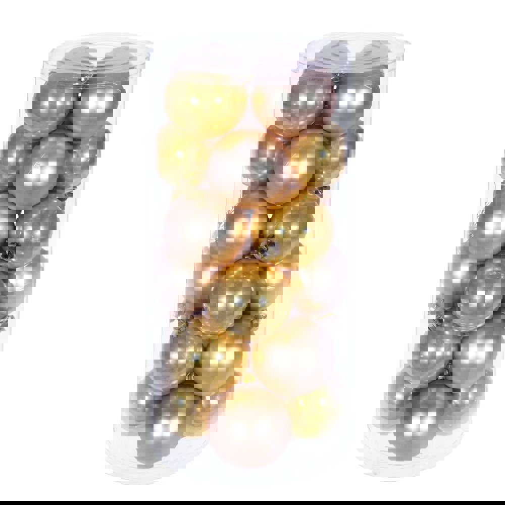 Изображение товара Набор елочных шаров 722921 6 см желтый и золотой 24 шт