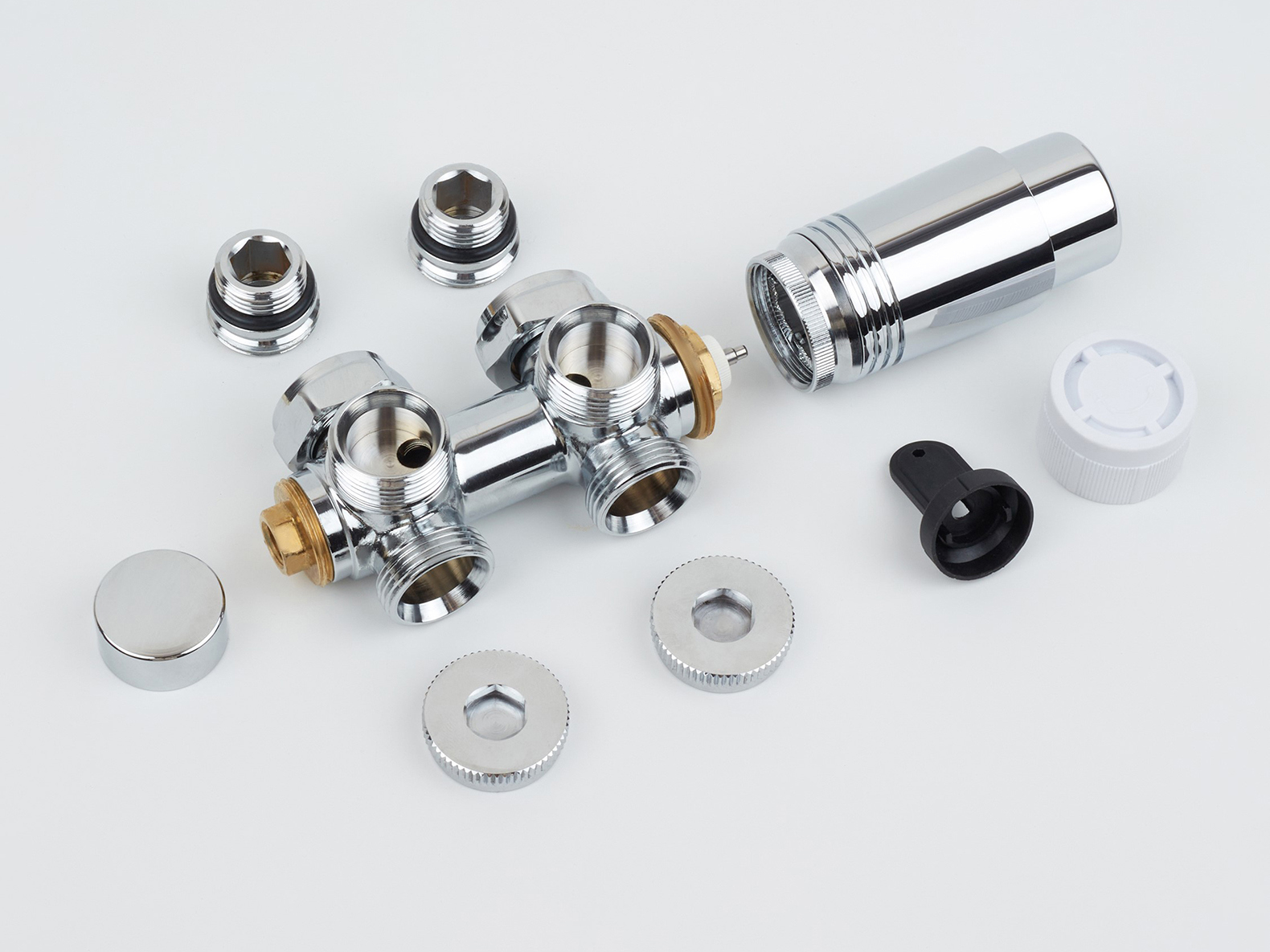 Изображение товара Монтажный комплект для радиатора Guardo Multiflex+ латунь хром 1/2"x3/4"