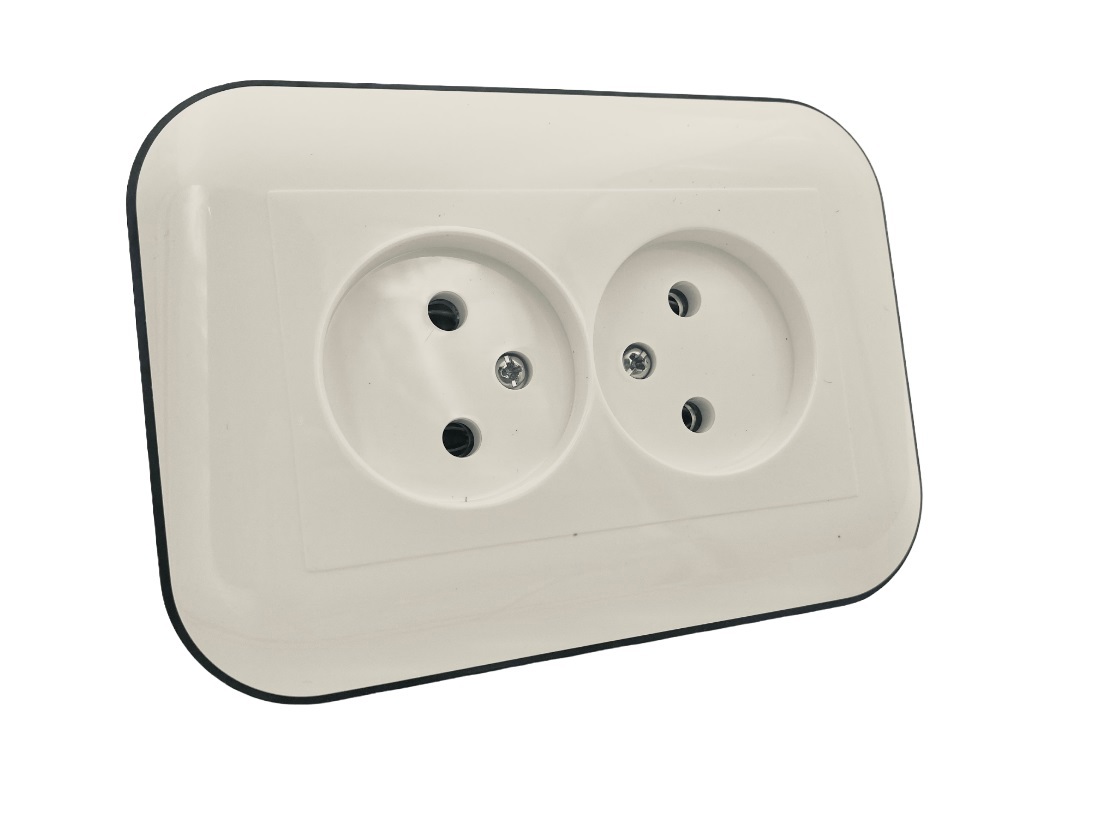 Изображение товара Розетка встраиваемая Ovivo Loft 404-120308-908 белый черный