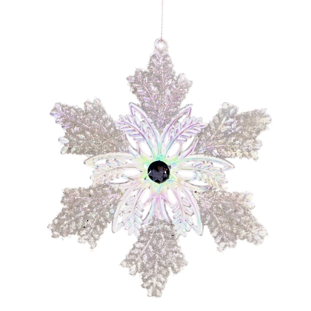 Изображение товара Елочная игрушка снежинка прозрачная 13.5 см в новогоднем декоре