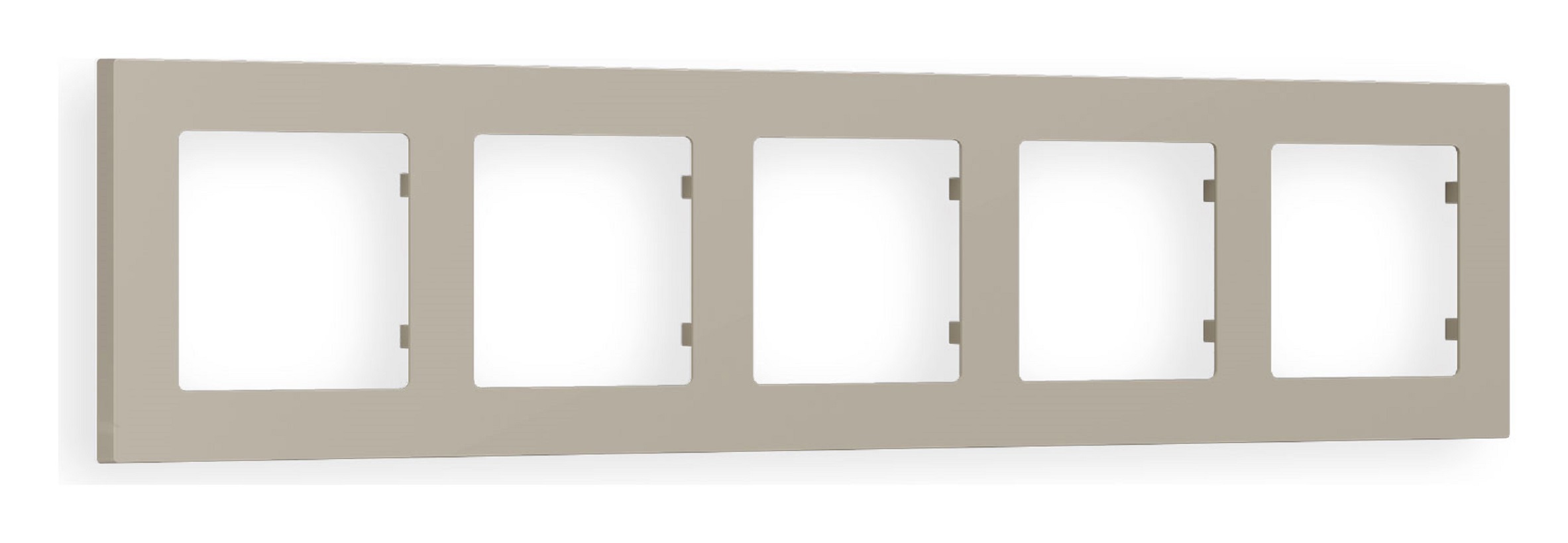 Изображение товара Рамка для розеток и выключателей Ambrella volt Alfa Techno AF220365 5 постов цвет серо-бежевый матовый