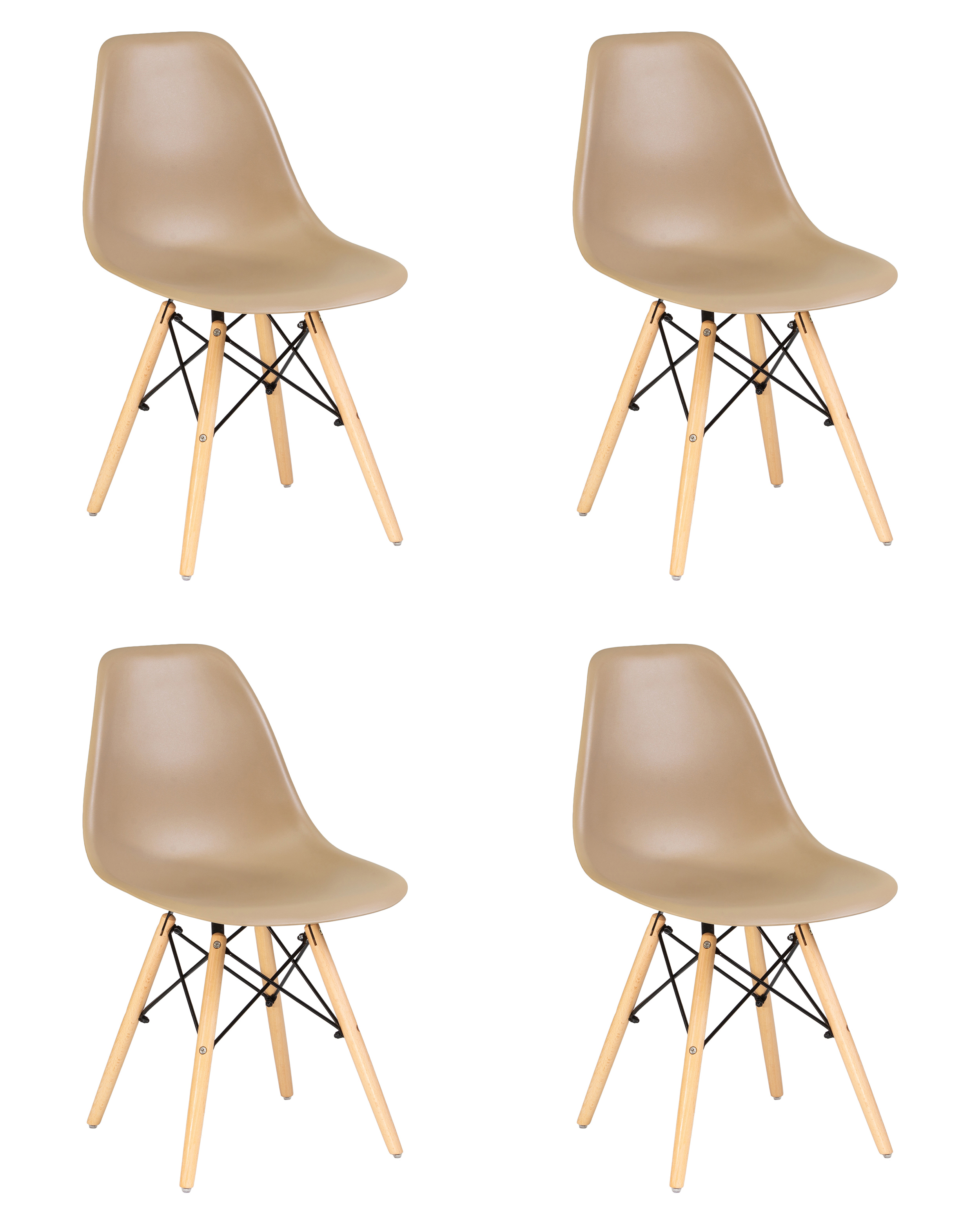 Изображение товара Комплект кухонных стульев 4 шт Dobrin Dsw lmzl-pp638 46x46x53 см пластик цвет бежевый Изображение товара Комплект кухонных стульев 4 шт Dobrin Dsw lmzl-pp638 46x46x53 см пластик цвет бежевый