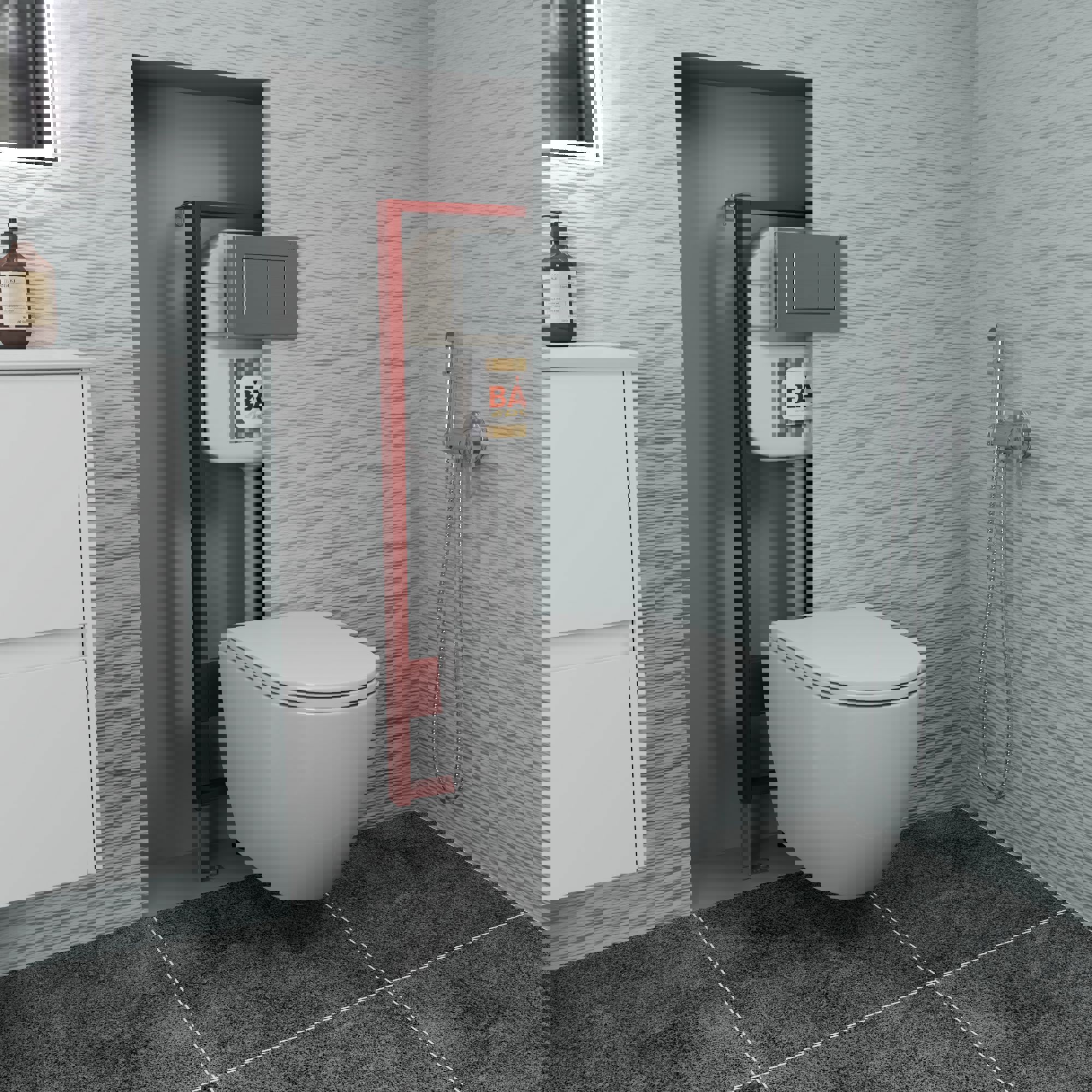 Изображение товара Комплект для унитаза BAUEDGE NEO45700-BL0002-Q00009 6 в 1 инсталляция и унитаз безободковый Dream