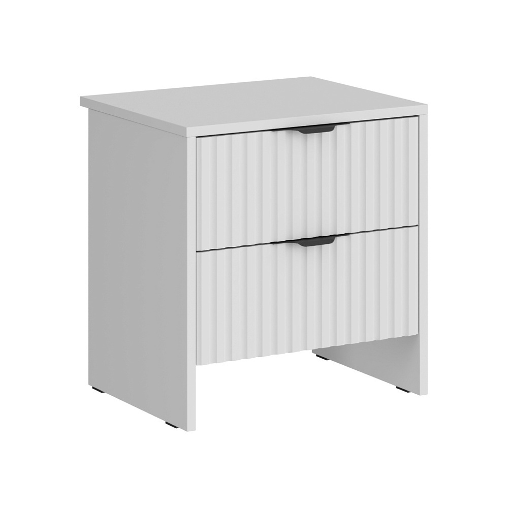 Изображение товара Тумба прикроватная Ridberg Lugano 2 ящика стильная белая для спальни