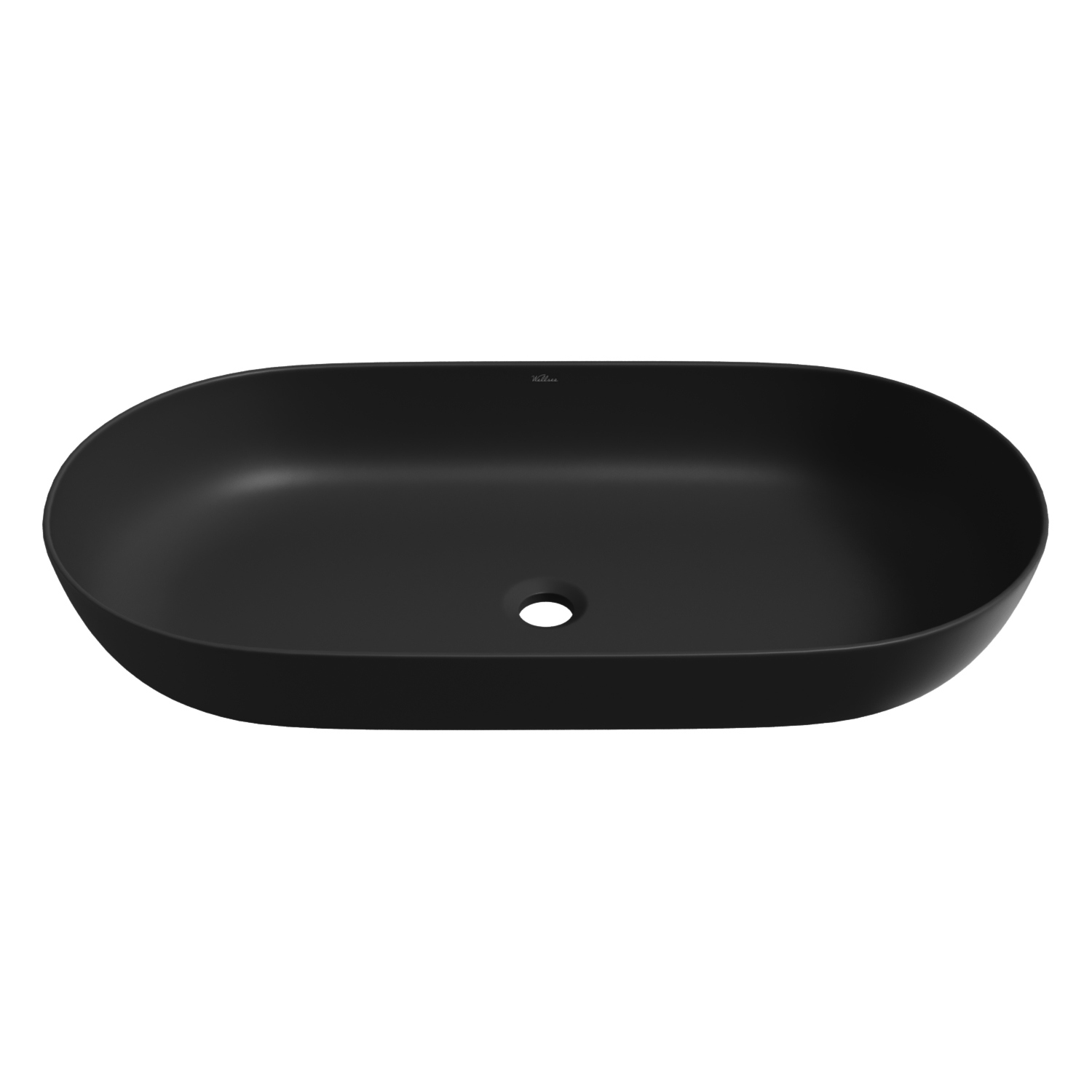Изображение товара Накладная раковина Wellsee Chic Riviera 80 см матовый черный стильная и прочная