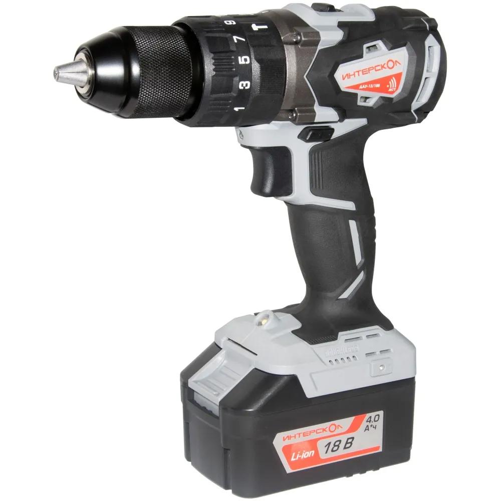 Изображение товара Аккумуляторная дрель-шуруповерт Интерскол ДАУ-13/18В НСК 60 Нм ударная