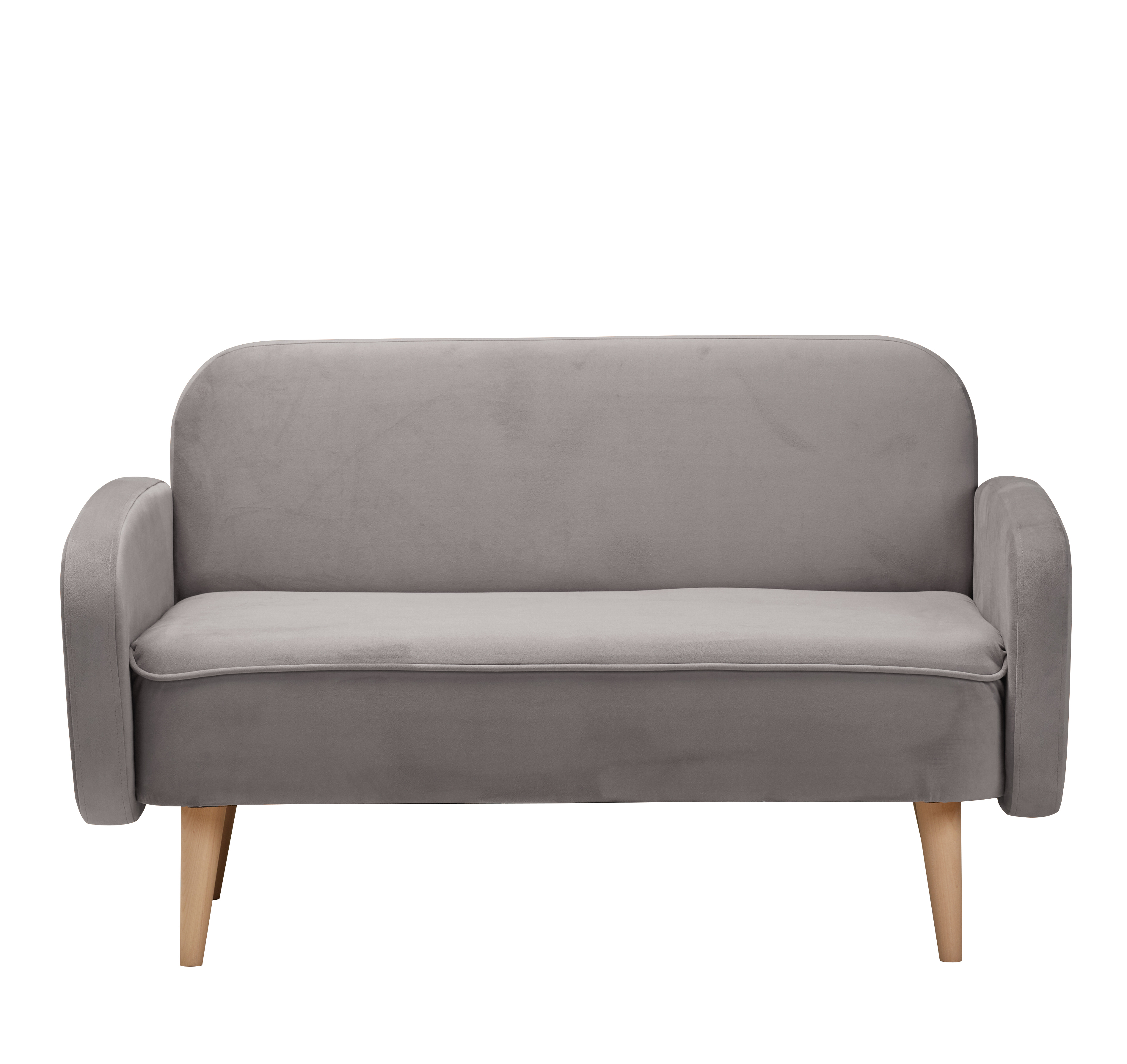 Изображение товара Диван Малютка прямой велюр светло-серый компактный для дома и офиса