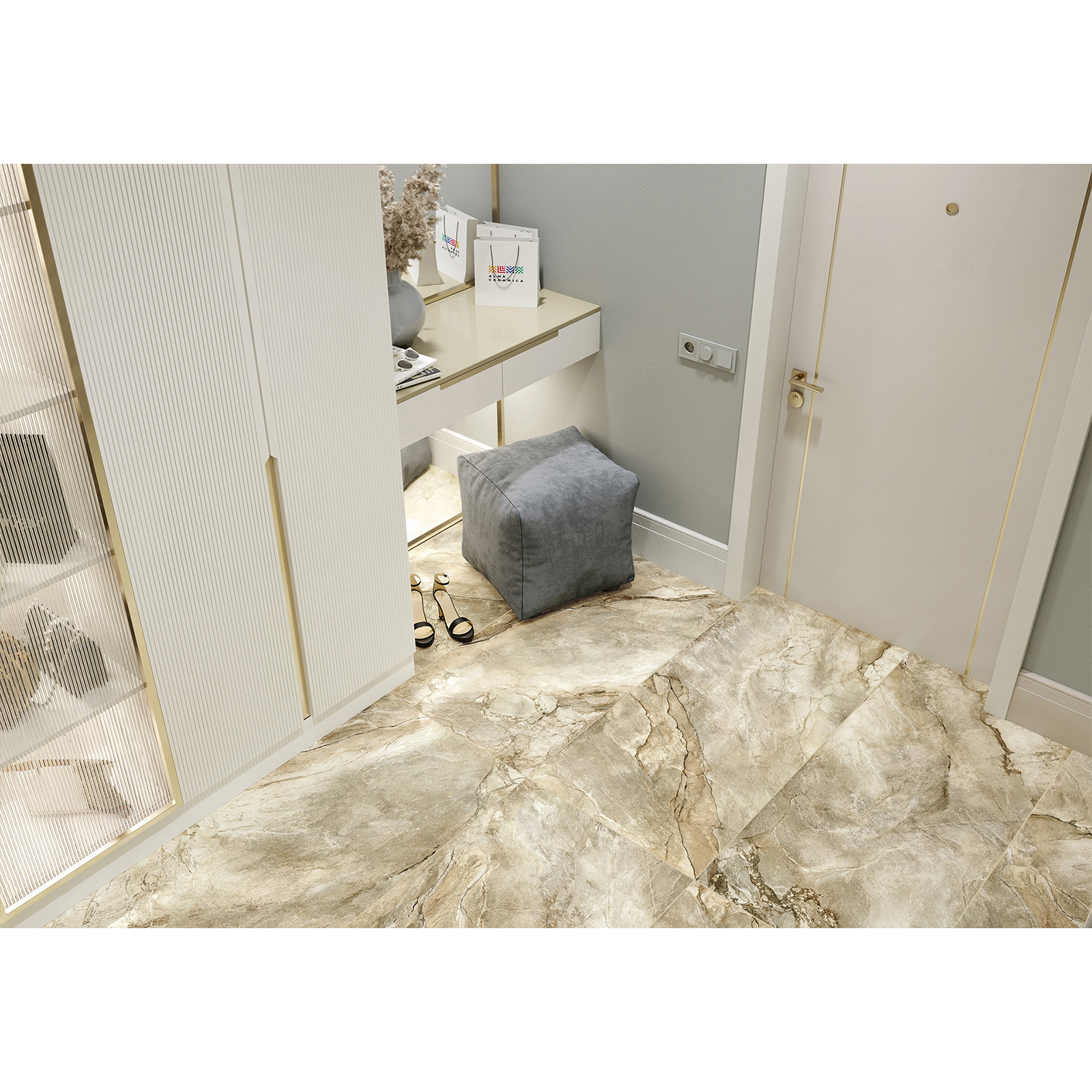 Изображение товара Керамогранит Alma Ceramica Vulcano 570x1140 мм коричневый