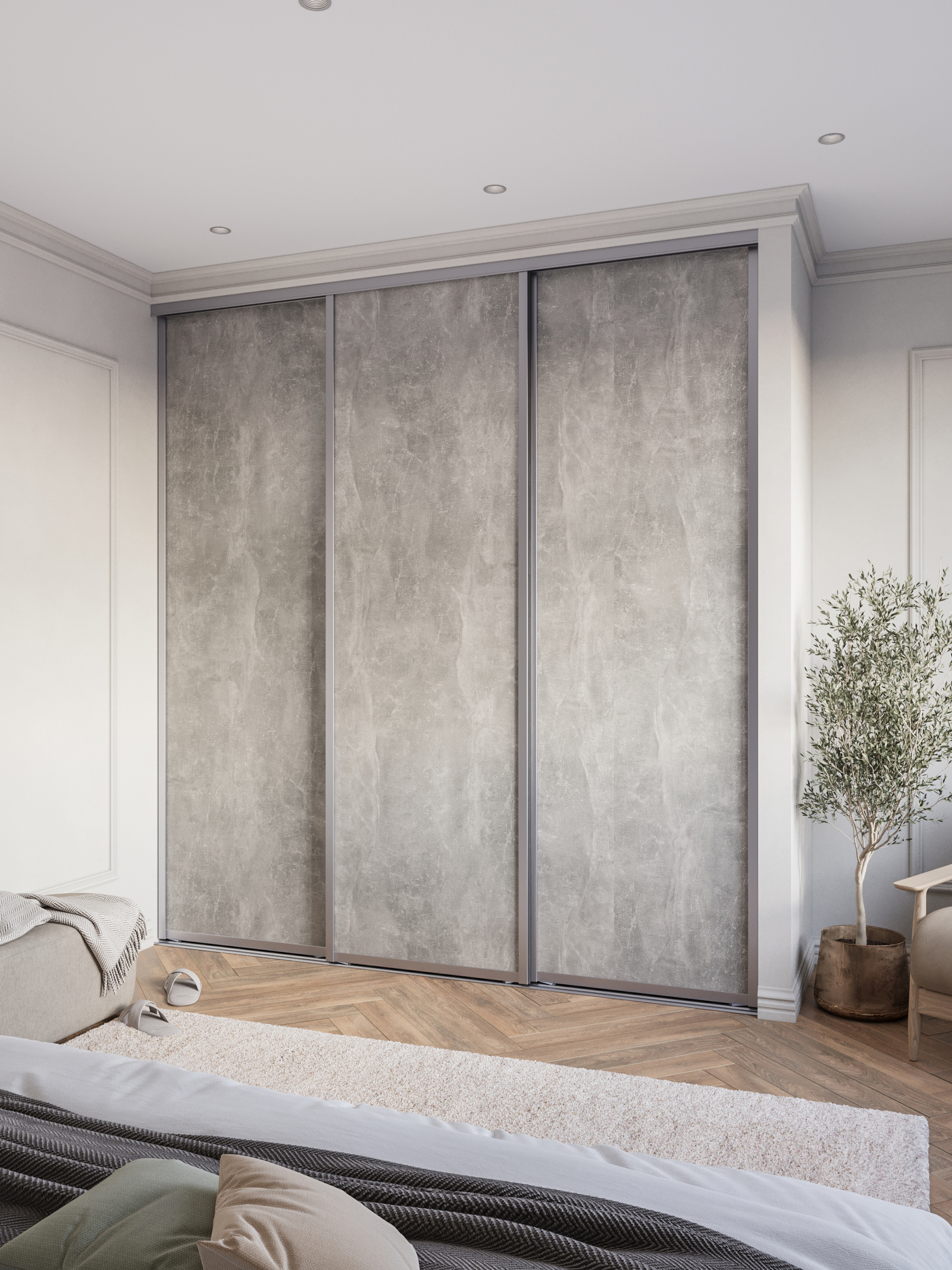 Изображение товара Дверь-купе DKP65/245.4298 65x245.5 см ЛДСП серебристый анодированный профиль