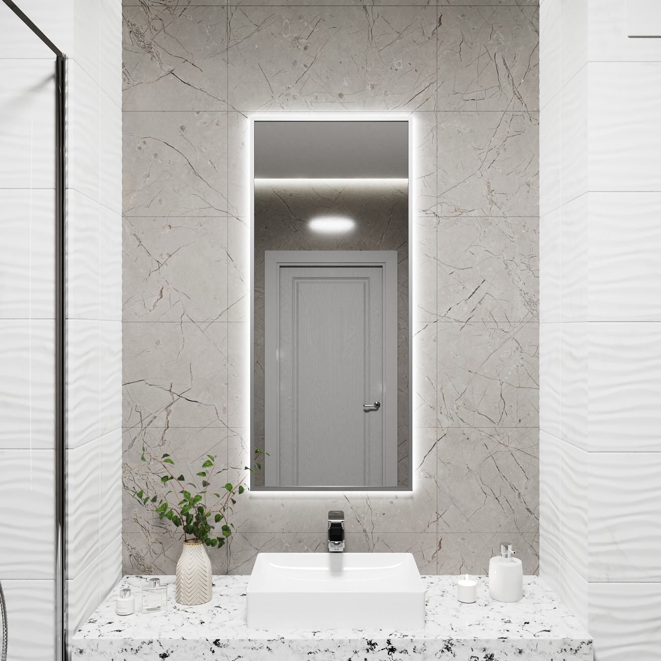 Изображение товара Зеркало со встроенной подсветкой One mirror 10040ссх 40x100 см Изображение товара Зеркало со встроенной подсветкой One mirror 10040ссх 40x100 см