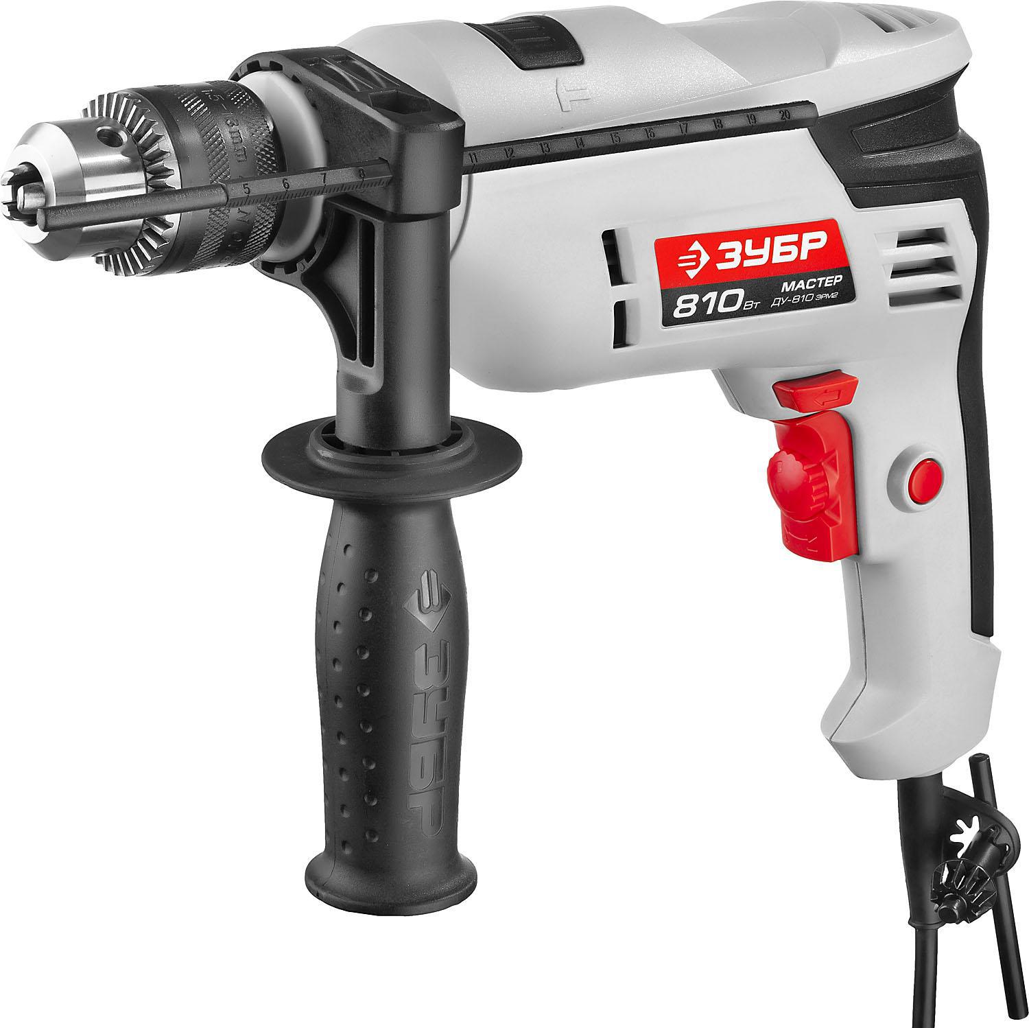 Изображение товара Дрель ударная сетевая бесщеточная Зубр ДУ-810 ЭРМ2 810 Вт для сверления и долбления