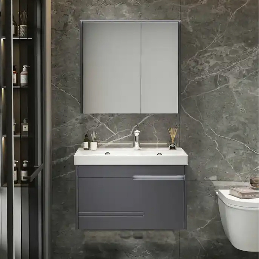 Изображение товара Мебель для ванной Ceruttispa OGLIO 70 10029 с зеркальным шкафом и раковиной