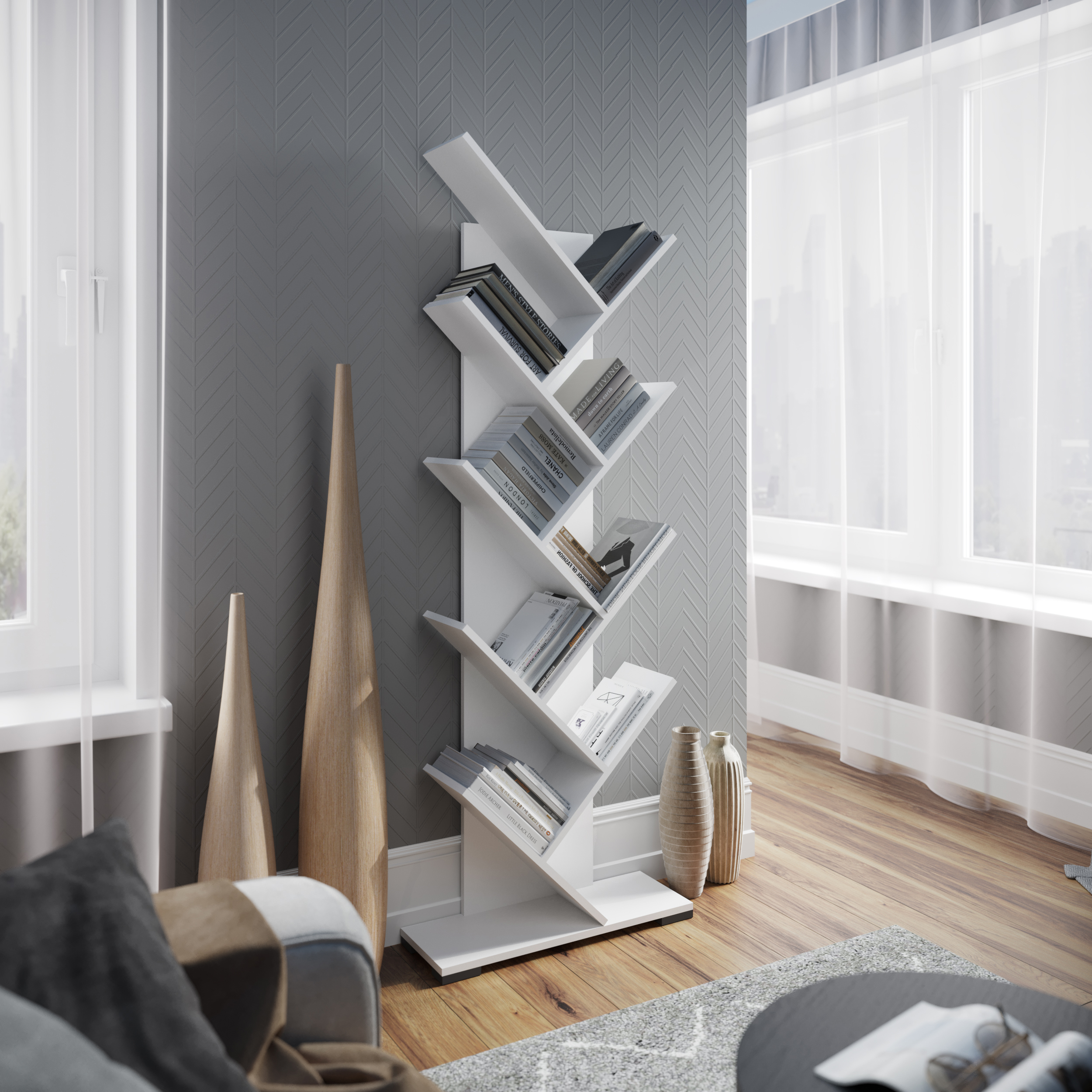 Изображение товара Стеллаж с полками Микон СТМ-4Б 65x178.2x22 см нагрузка до 3 кг ЛДСП цвет белый