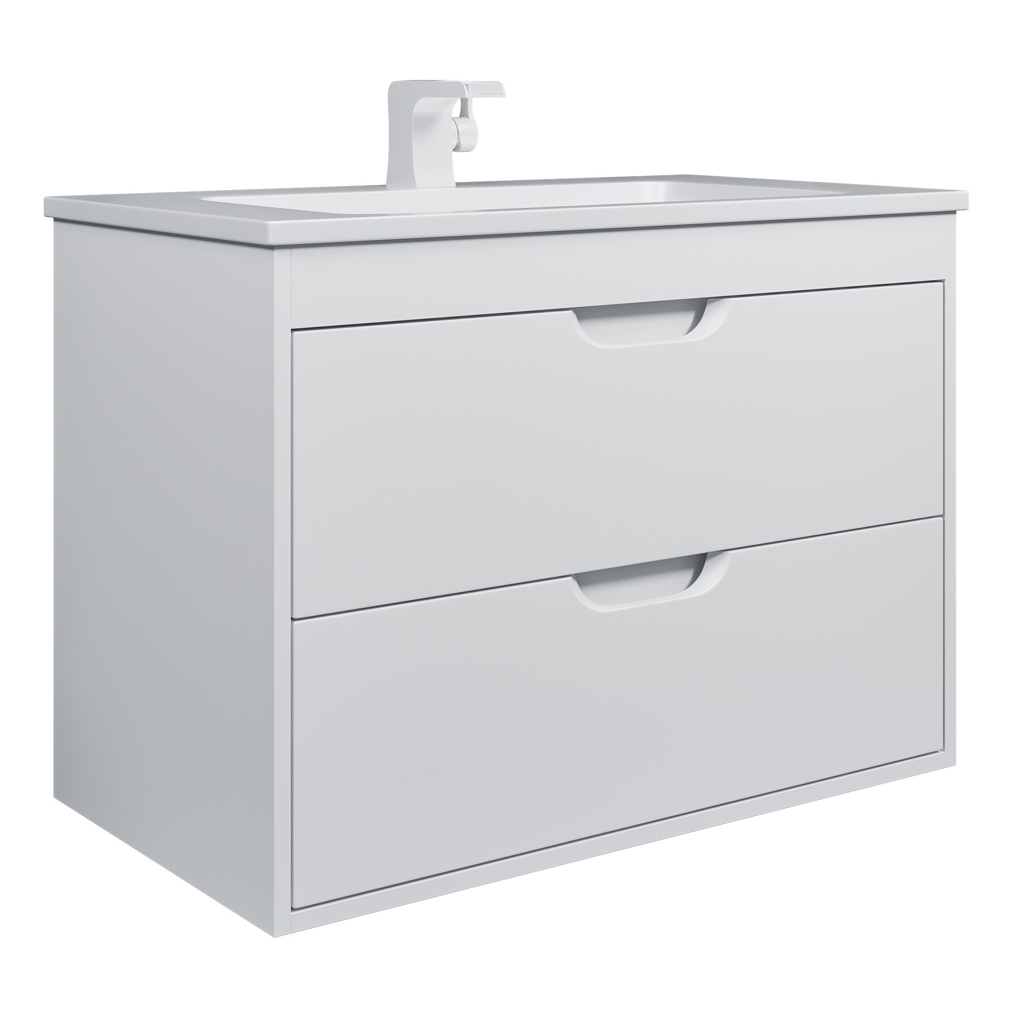 Изображение товара Подвесная тумба с раковиной Uperwood Modul 77x45 см белая матовая