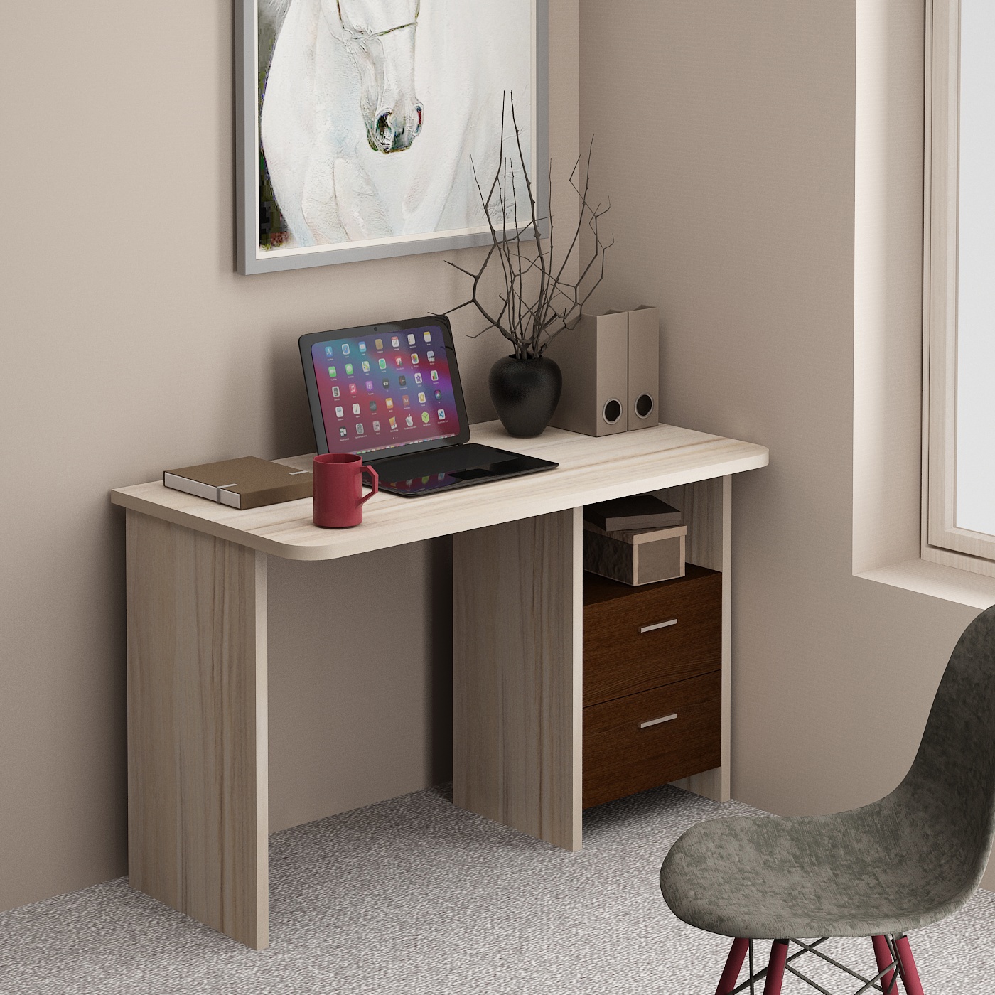 Изображение товара Стол Мэрдэс СКЛ-Прям120Р КВ 120x77x60 см ЛДСП цвет венге/карамель