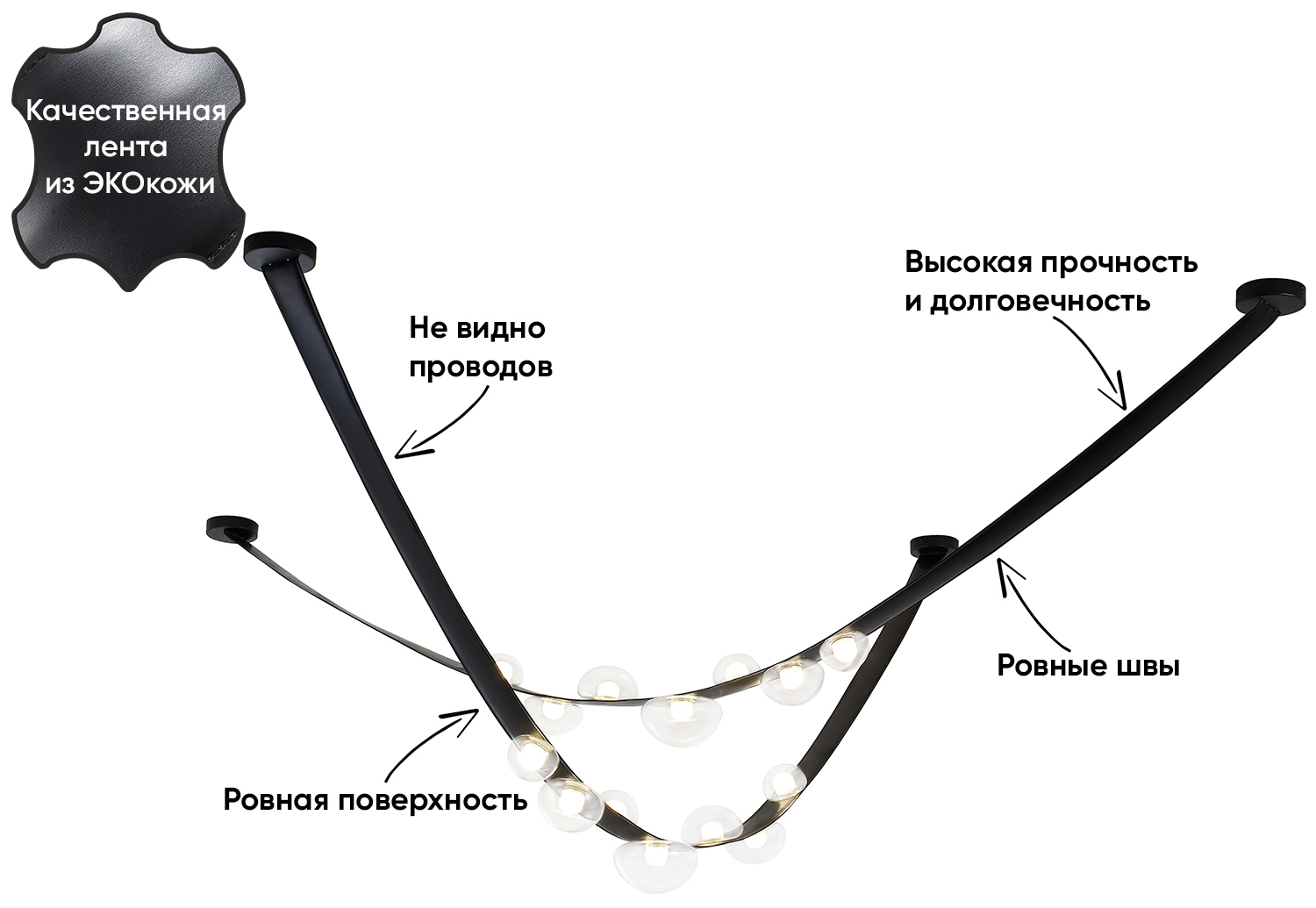 Изображение товара Светильник подвесной светодиодный Crystal Lux Bosque Cu_0270_207 10 м² теплый белый (желтый) свет цвет черный