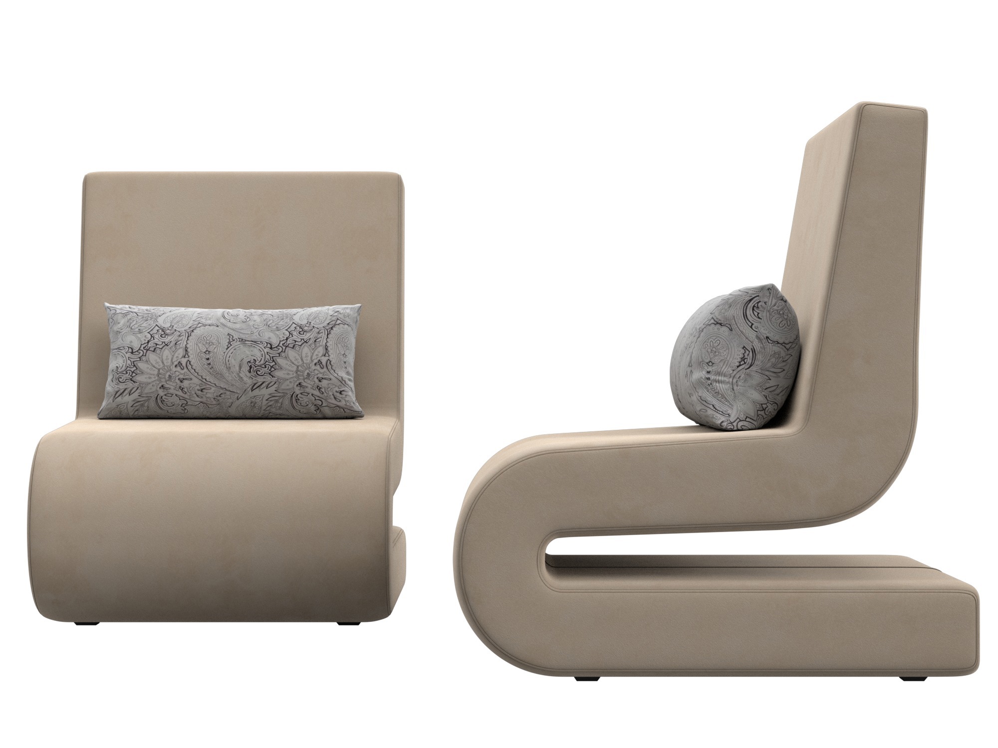 Изображение товара Кресло Волна Лига диванов 2 шт. бежевое и серое комфортное эргономичное