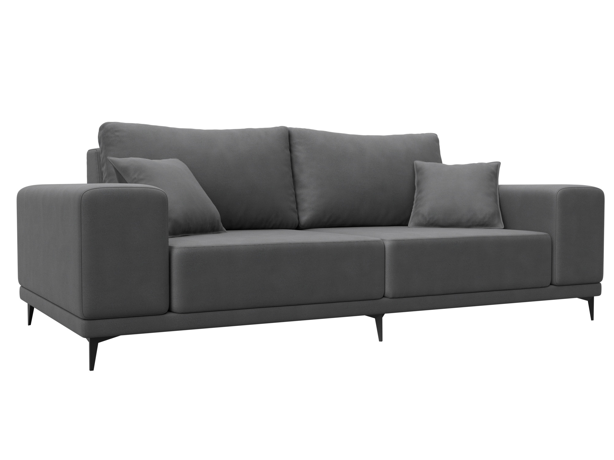 Изображение товара Диван прямой Льюес Лига диванов 126704 225x87x103 см замша цвет joly 13 серый