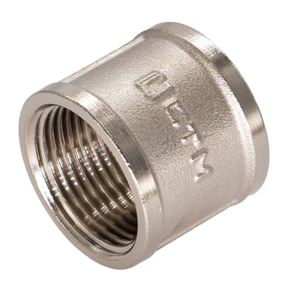 Изображение товара Муфта СТМ 1 1/2"x1 1/2" ВР латунь с никелированным покрытием