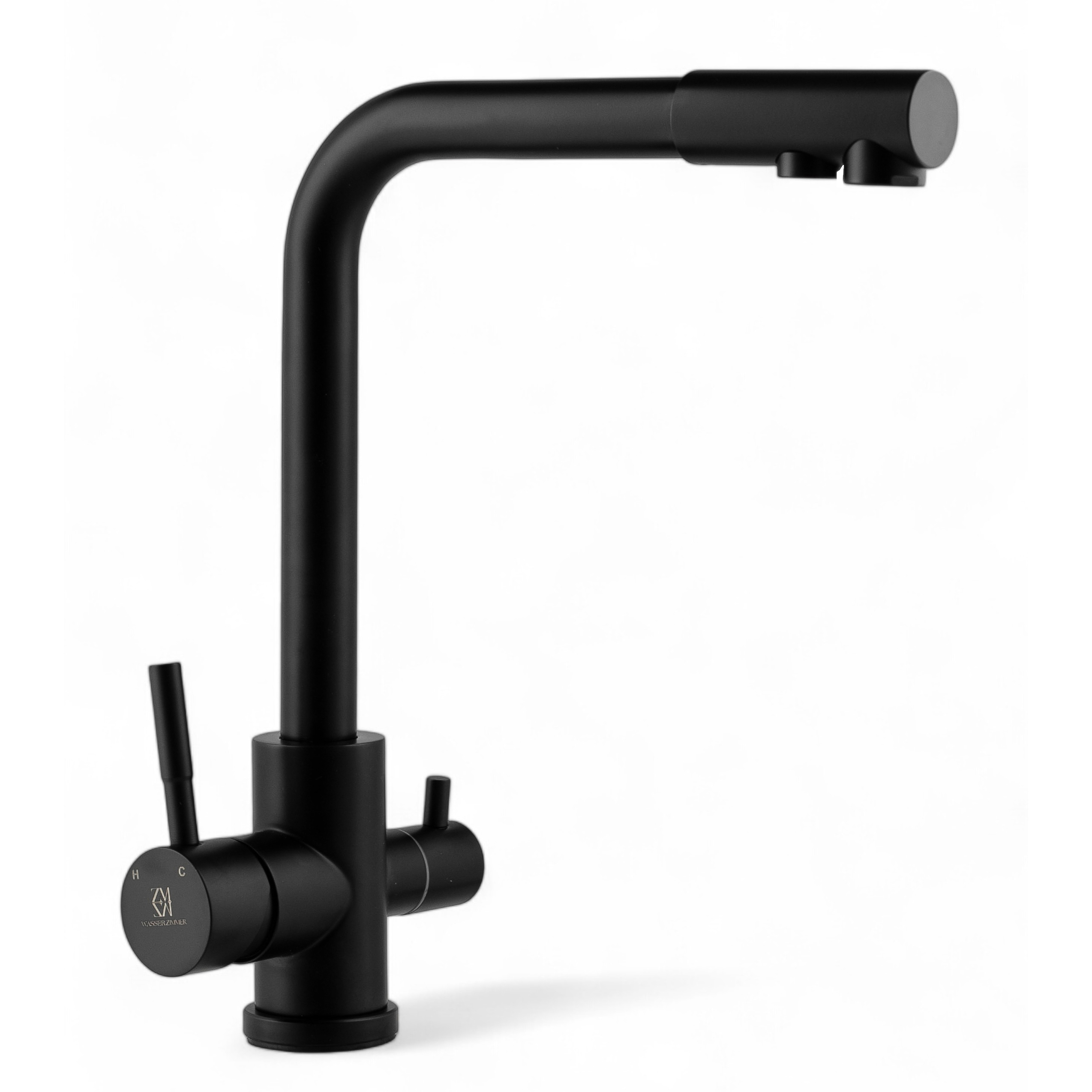 Изображение товара Смеситель для кухни Wasser zimmer ZM-6607B-H поворотный излив 27 см черный