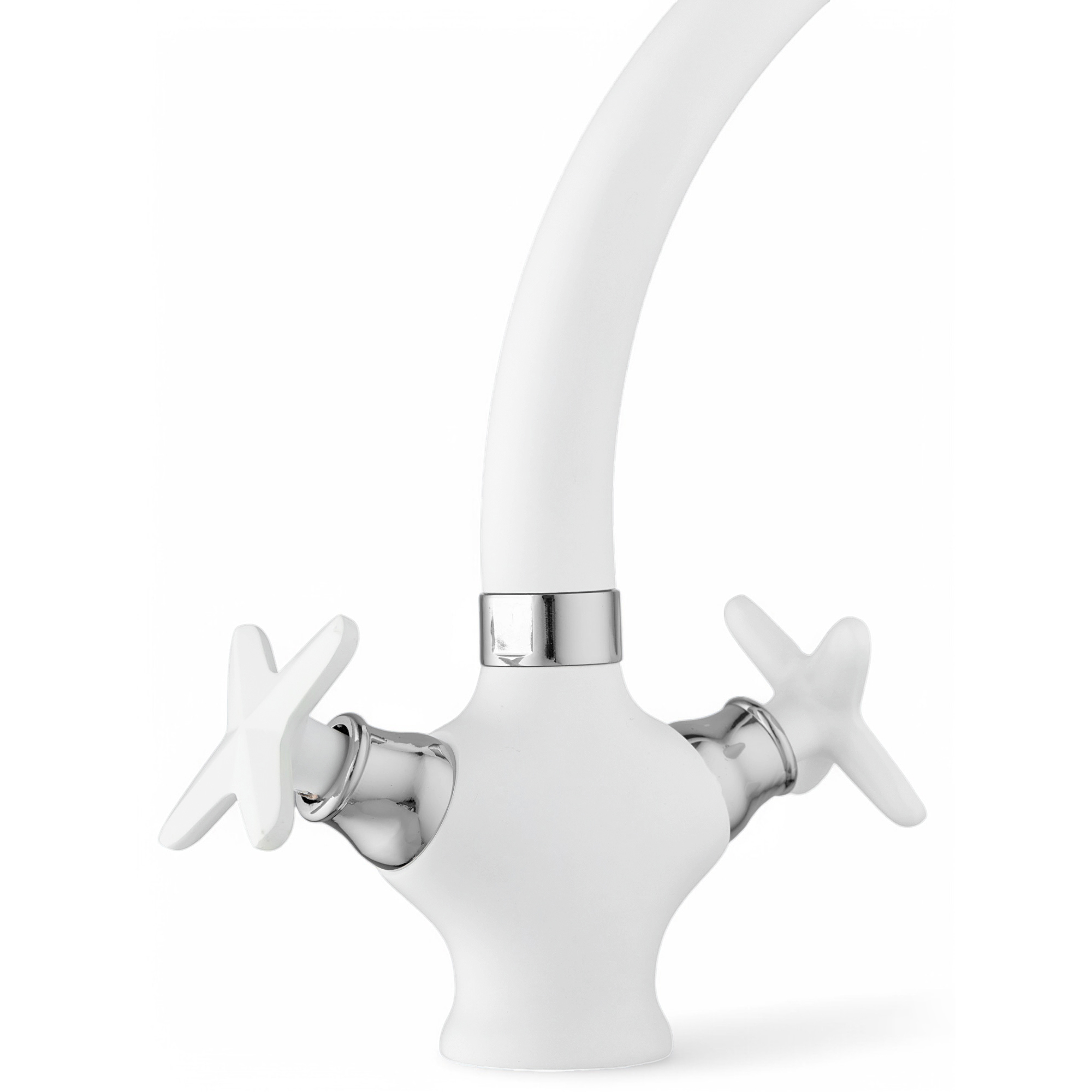 Изображение товара Смеситель для кухни Potato P42322-7 с поворотным изливом белый