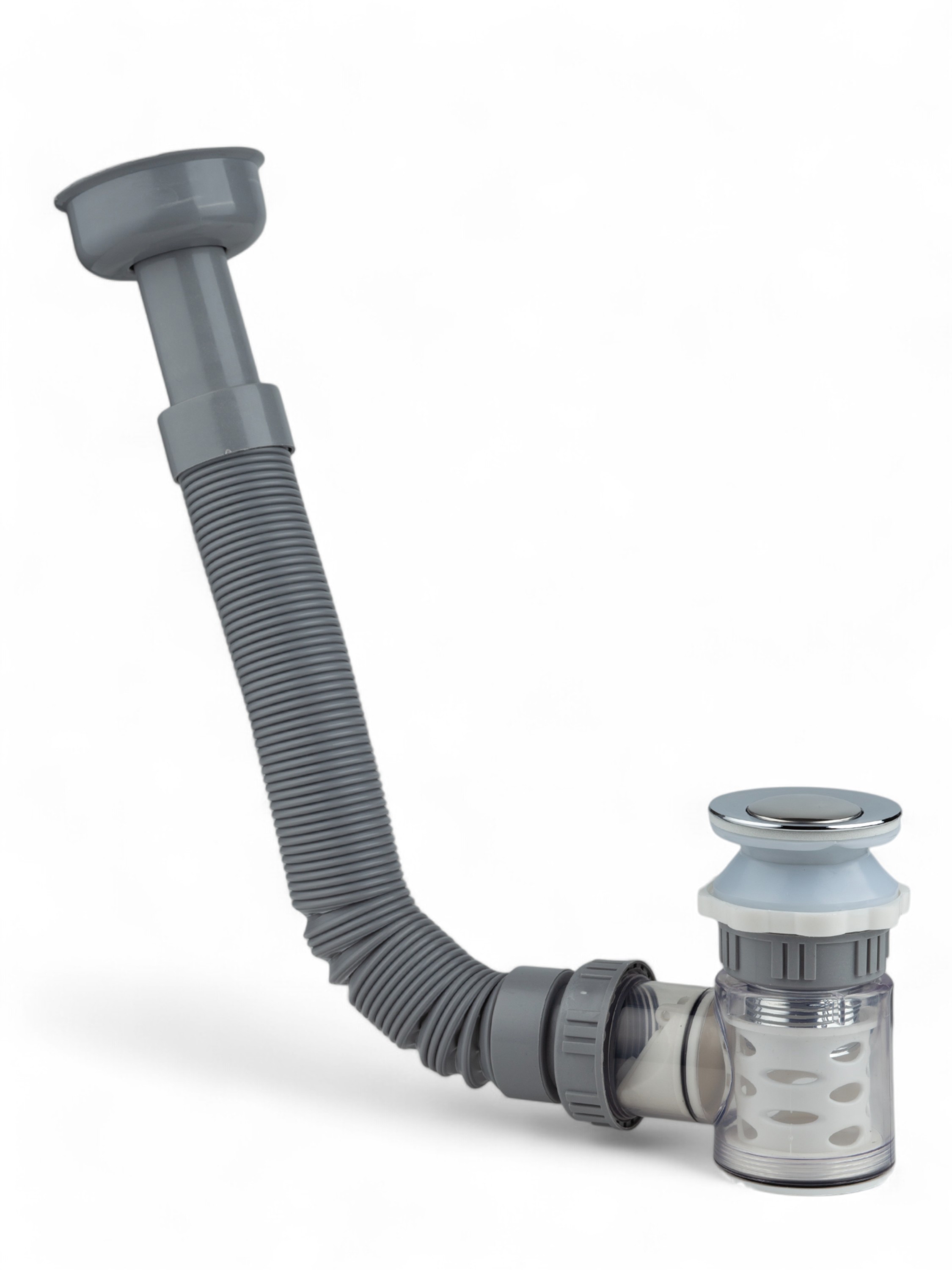 Изображение товара Сифон для раковины Do.korona D40 мм хром DK-475 с обратным клапаном