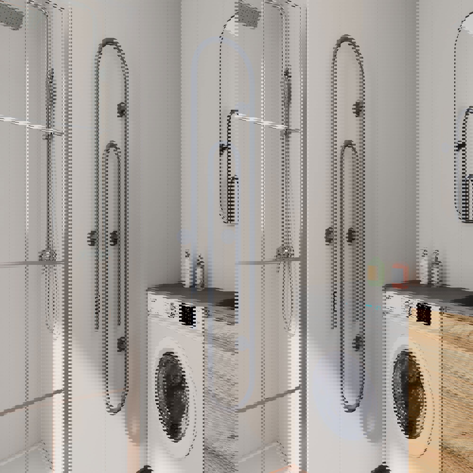 Изображение товара Электрический полотенцесушитель Bauedge Wall Clip Gun Grey 300x1500 мм 100 Вт серый металлик