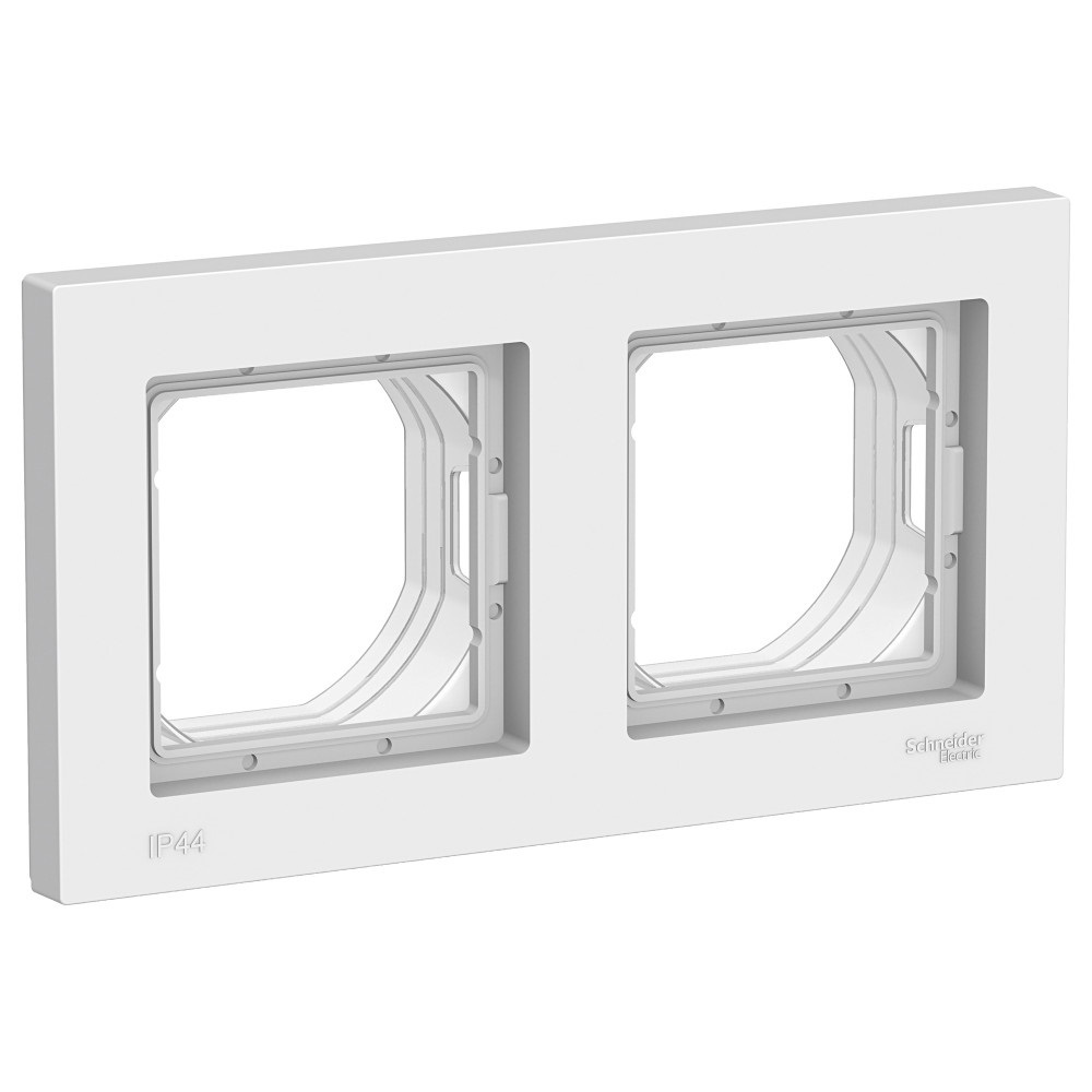 Изображение товара ATN440102 Рамка двухместная AtlasDesign Aqua, белая, IP44